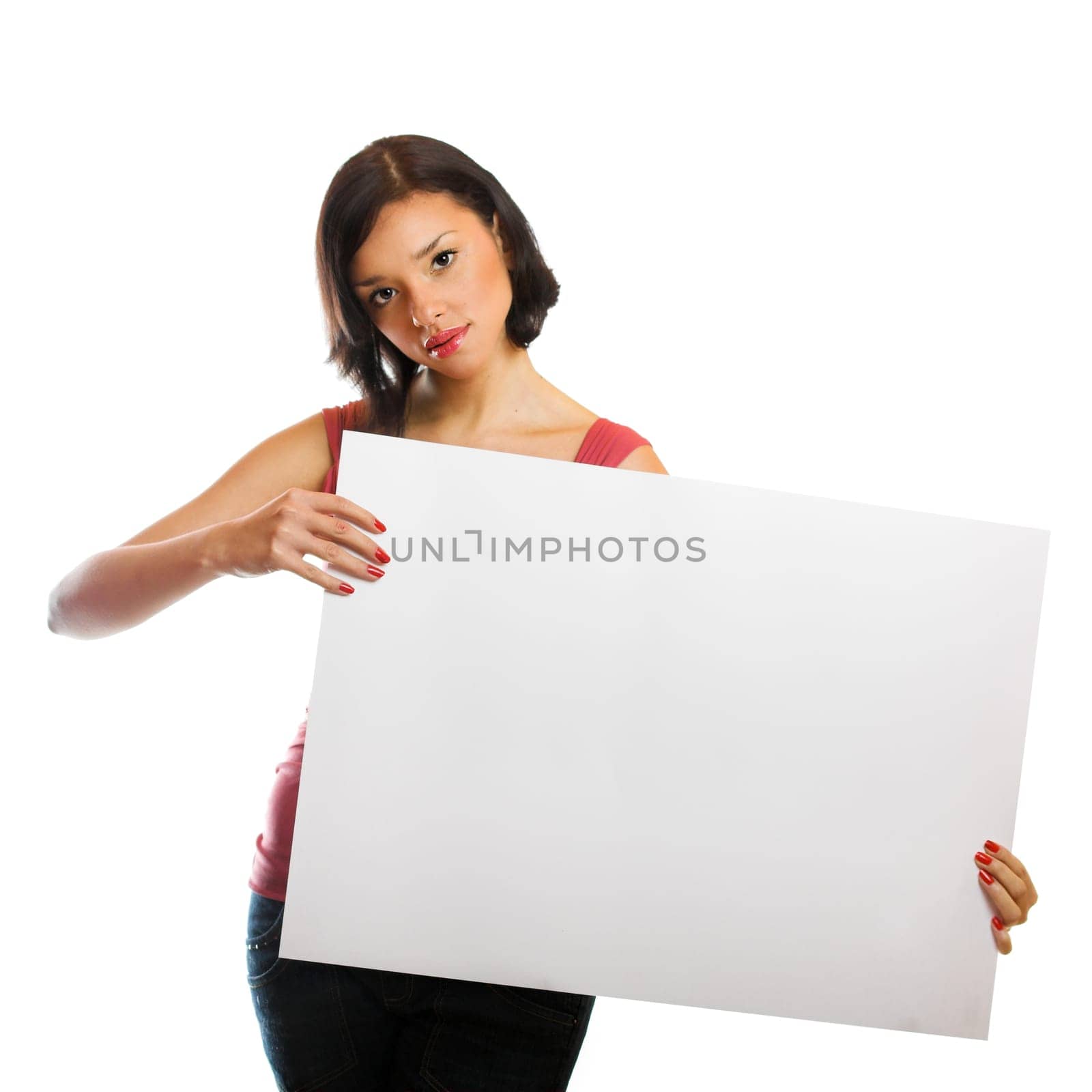Woman with poster