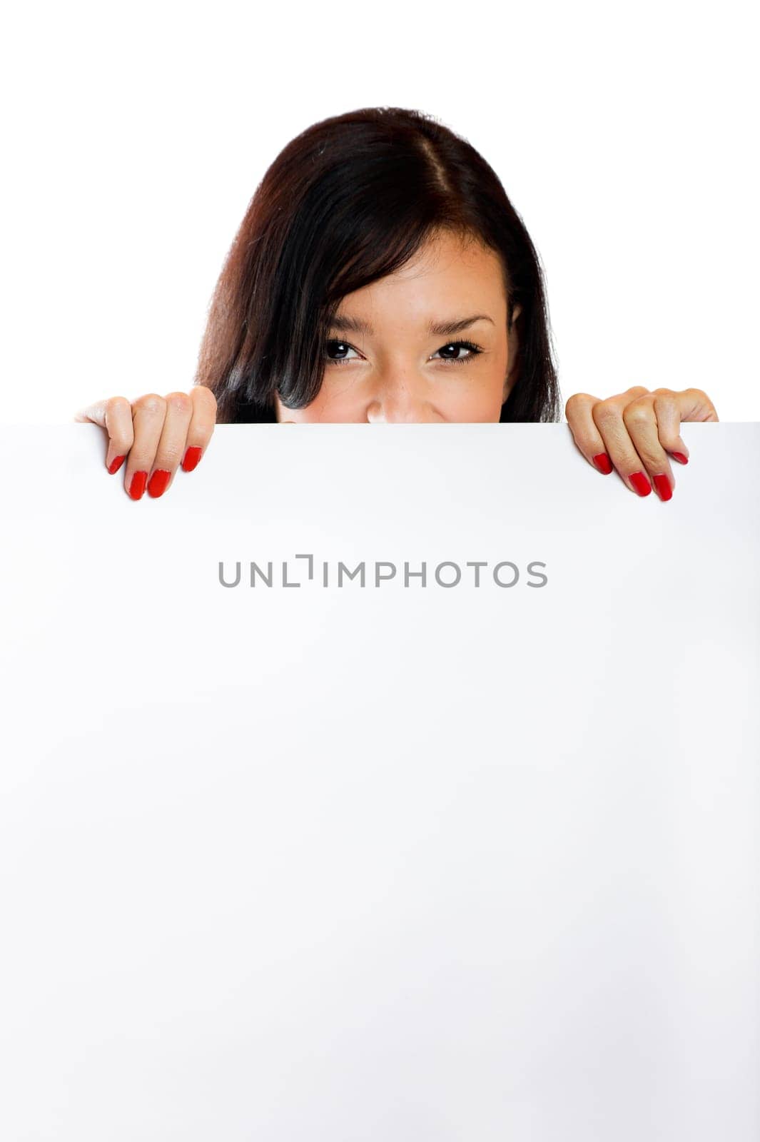 Woman with poster