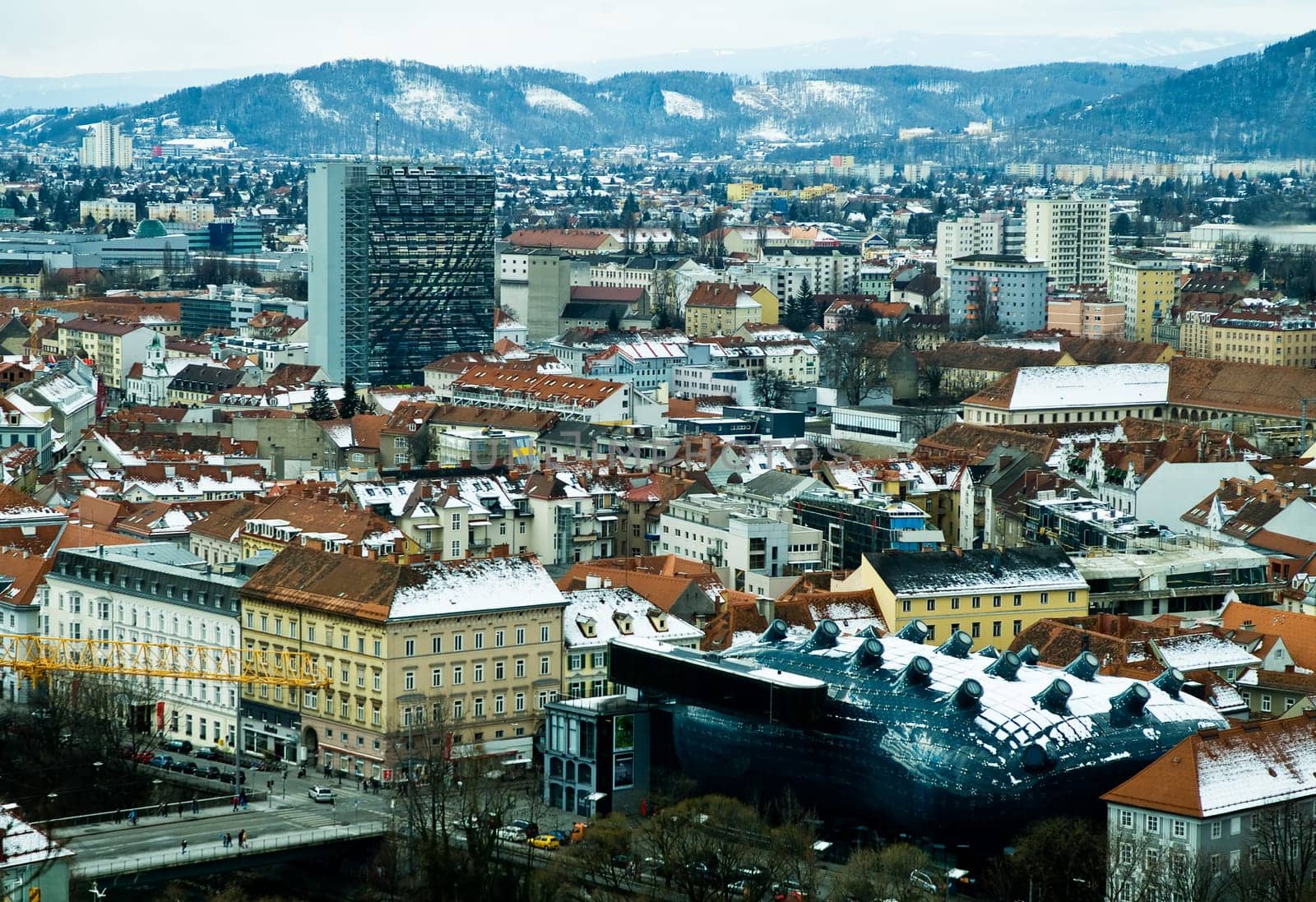 View of Graz with Kunsthaus