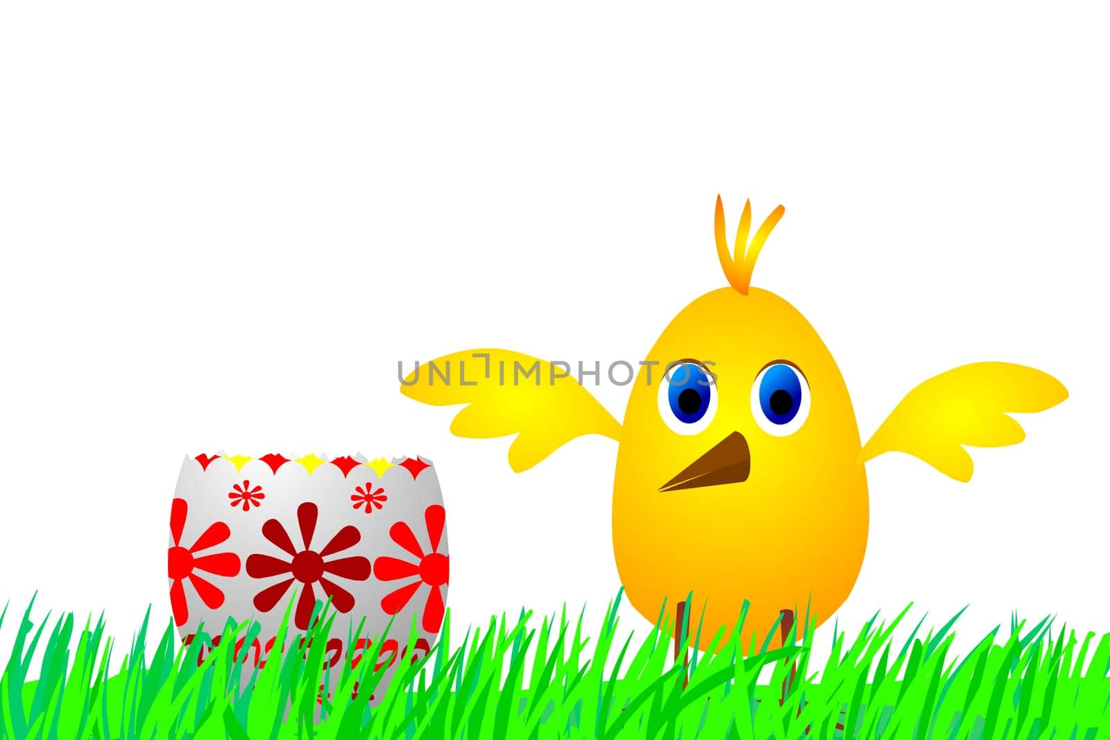 Easter egg and chick