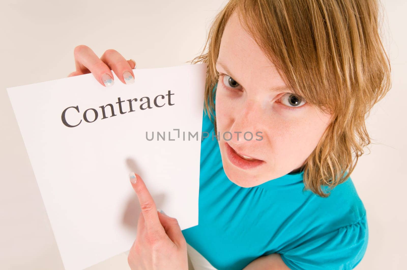woman get furious because contract