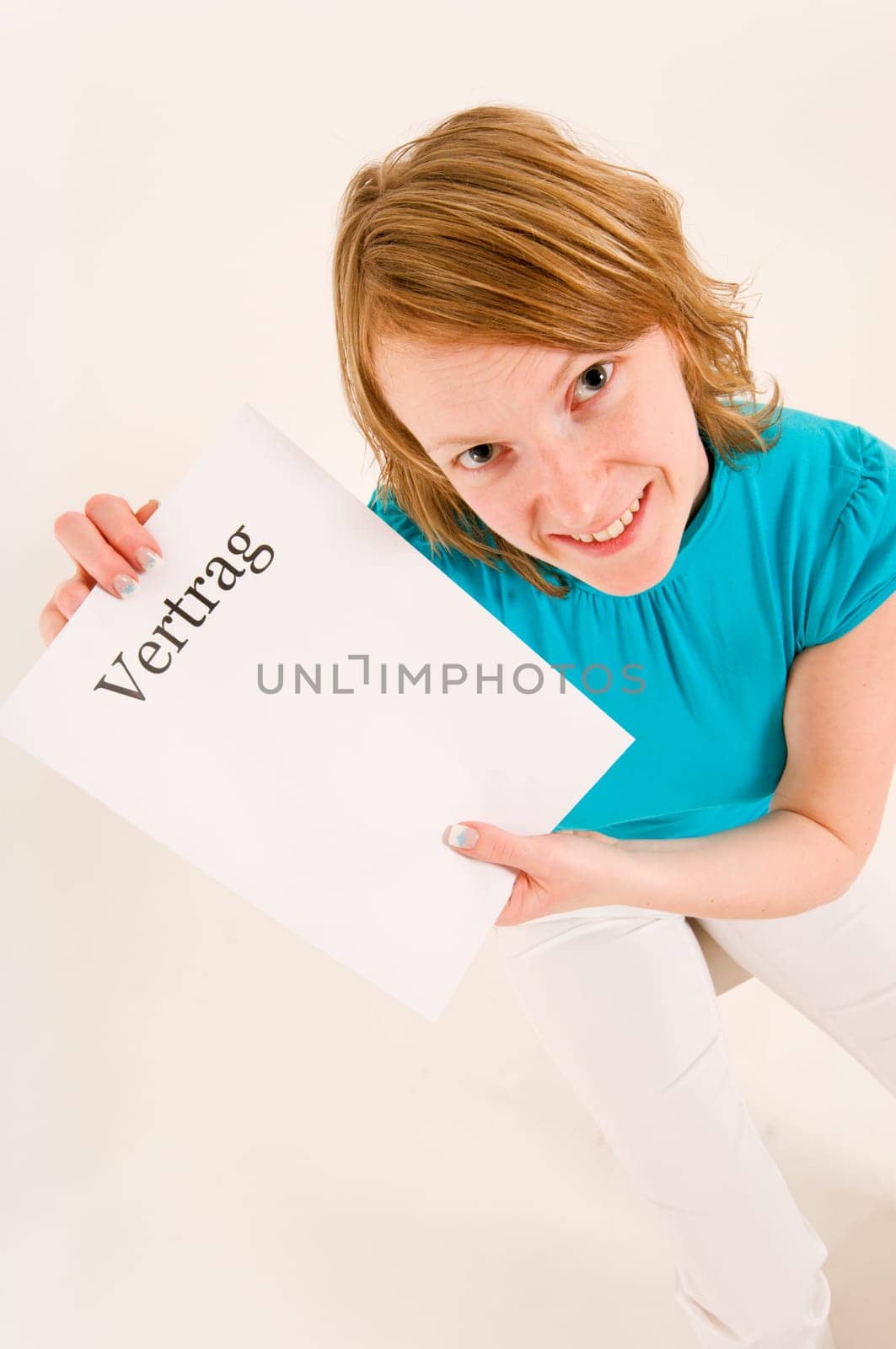 woman show contract happy