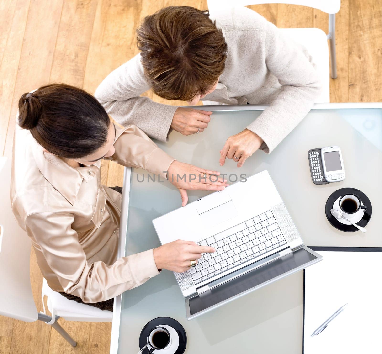 Businesswomen using laptop computer