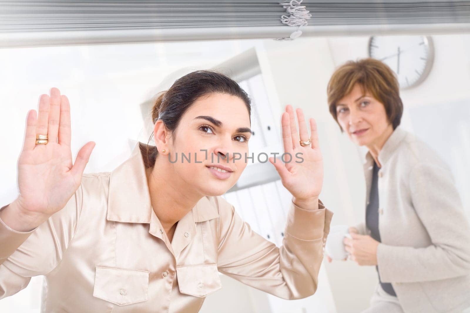Curious businesswomen
