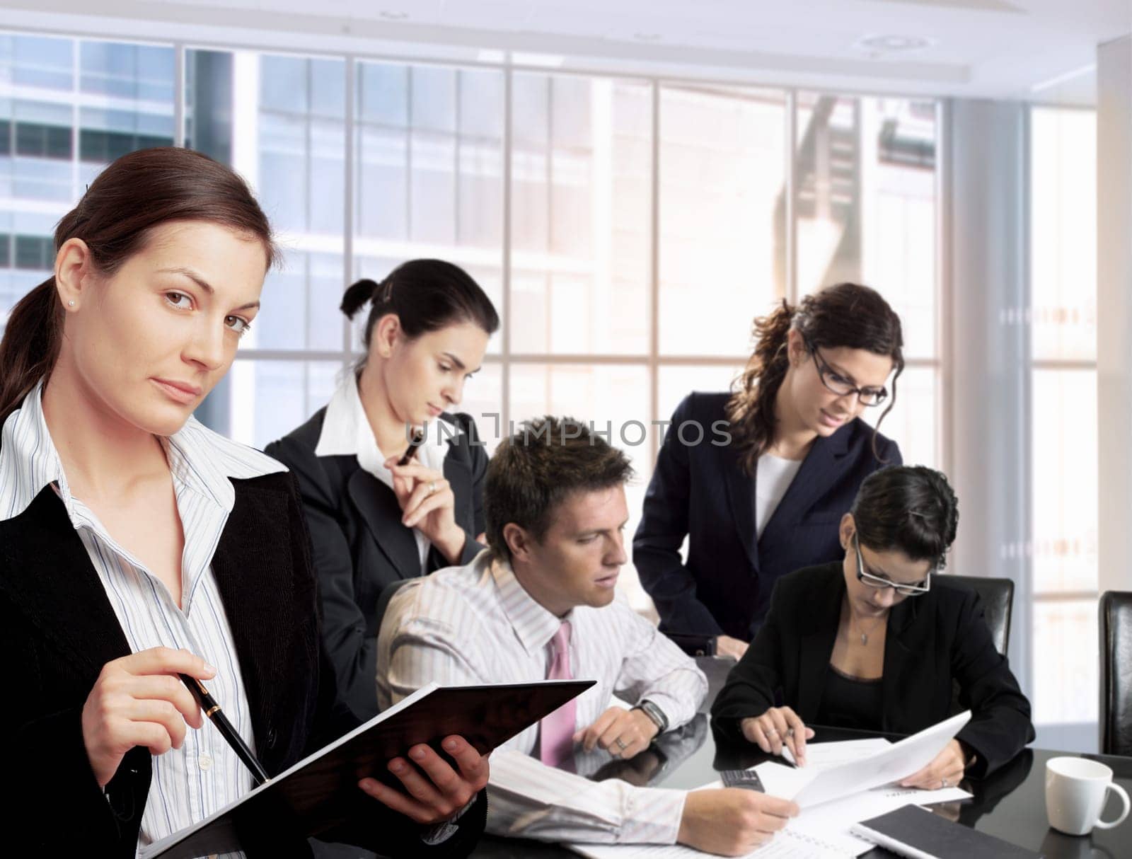 Businesspeople work in team