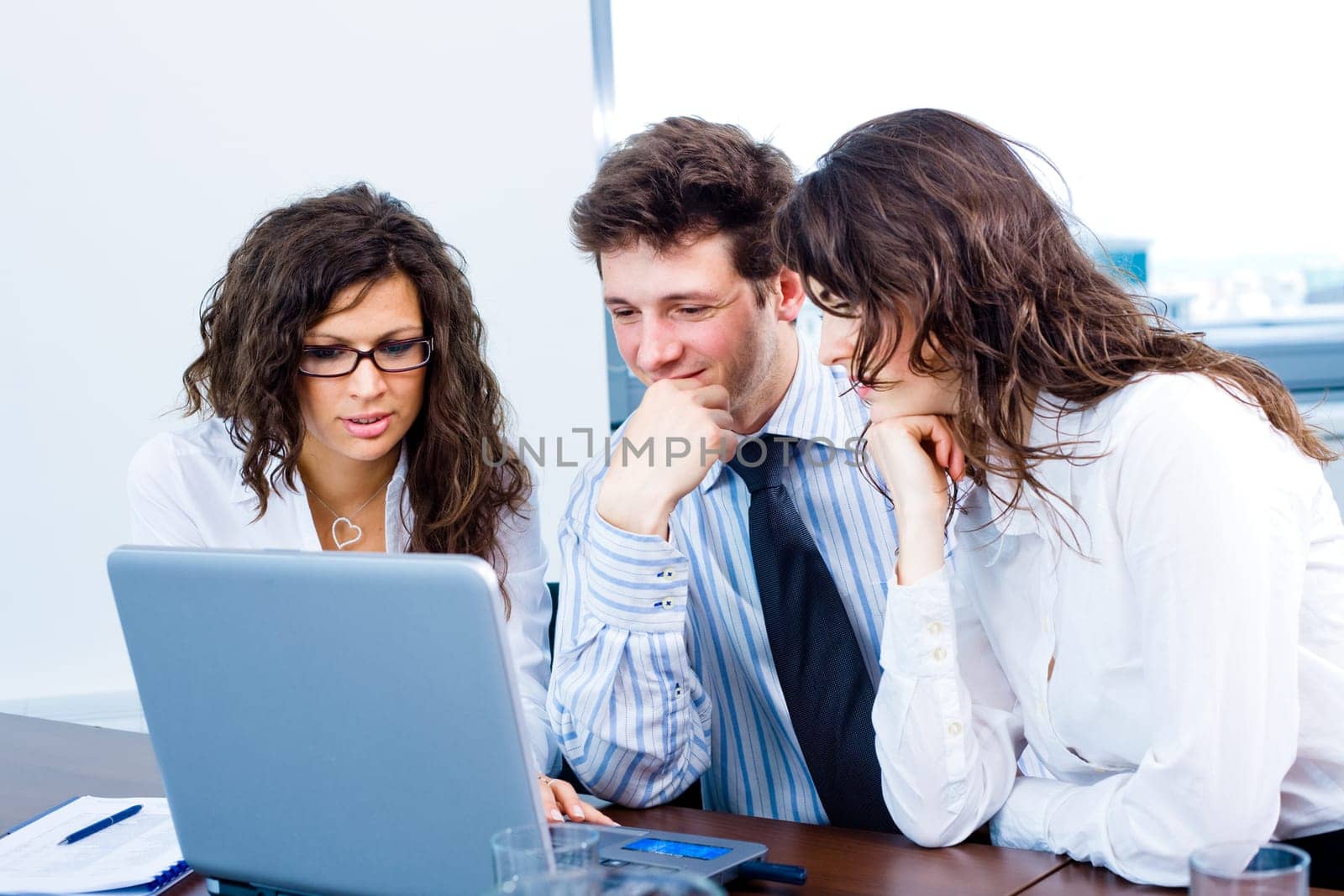 Business team cooperating