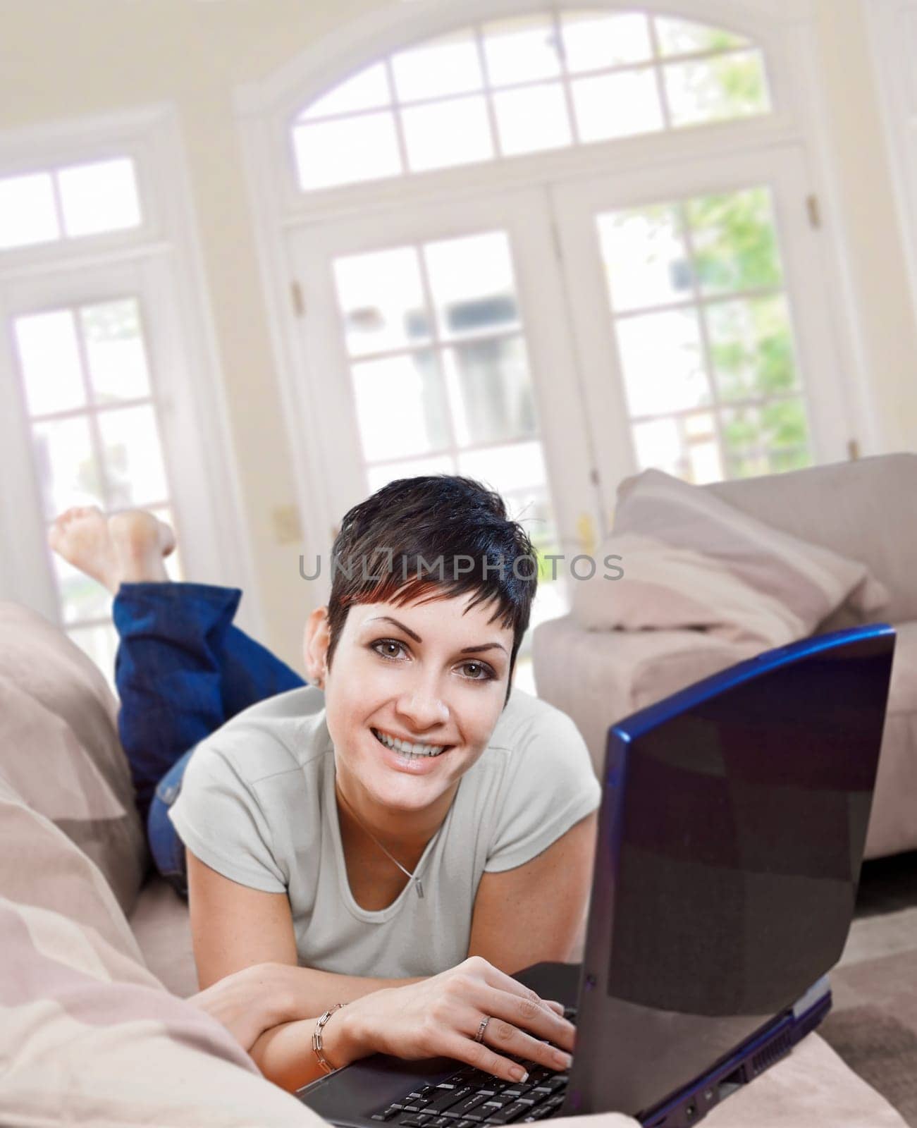 Using laptop at home