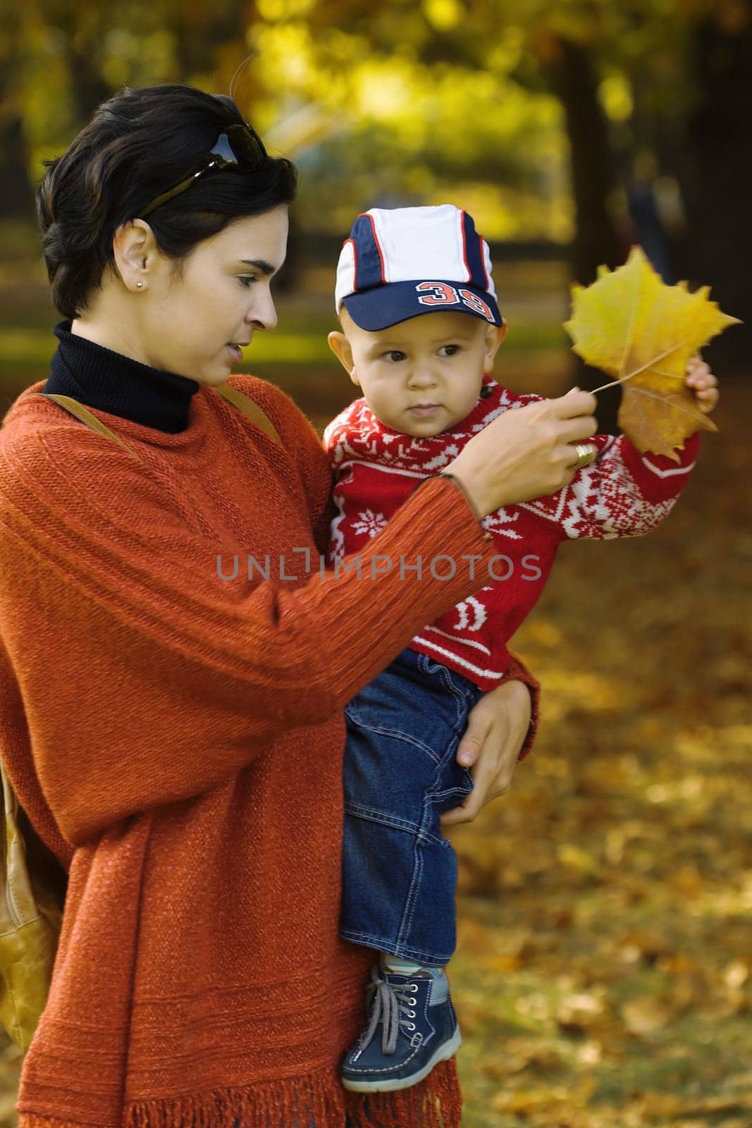 Family in the autumn park