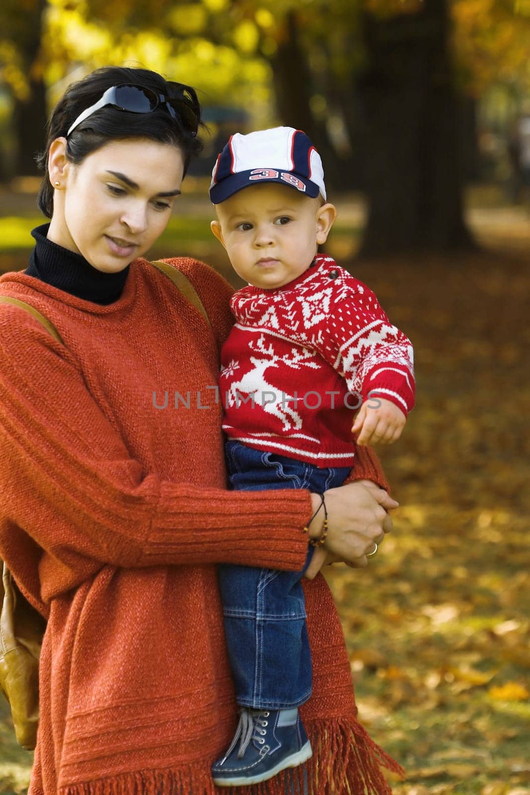 Family in the autumn park