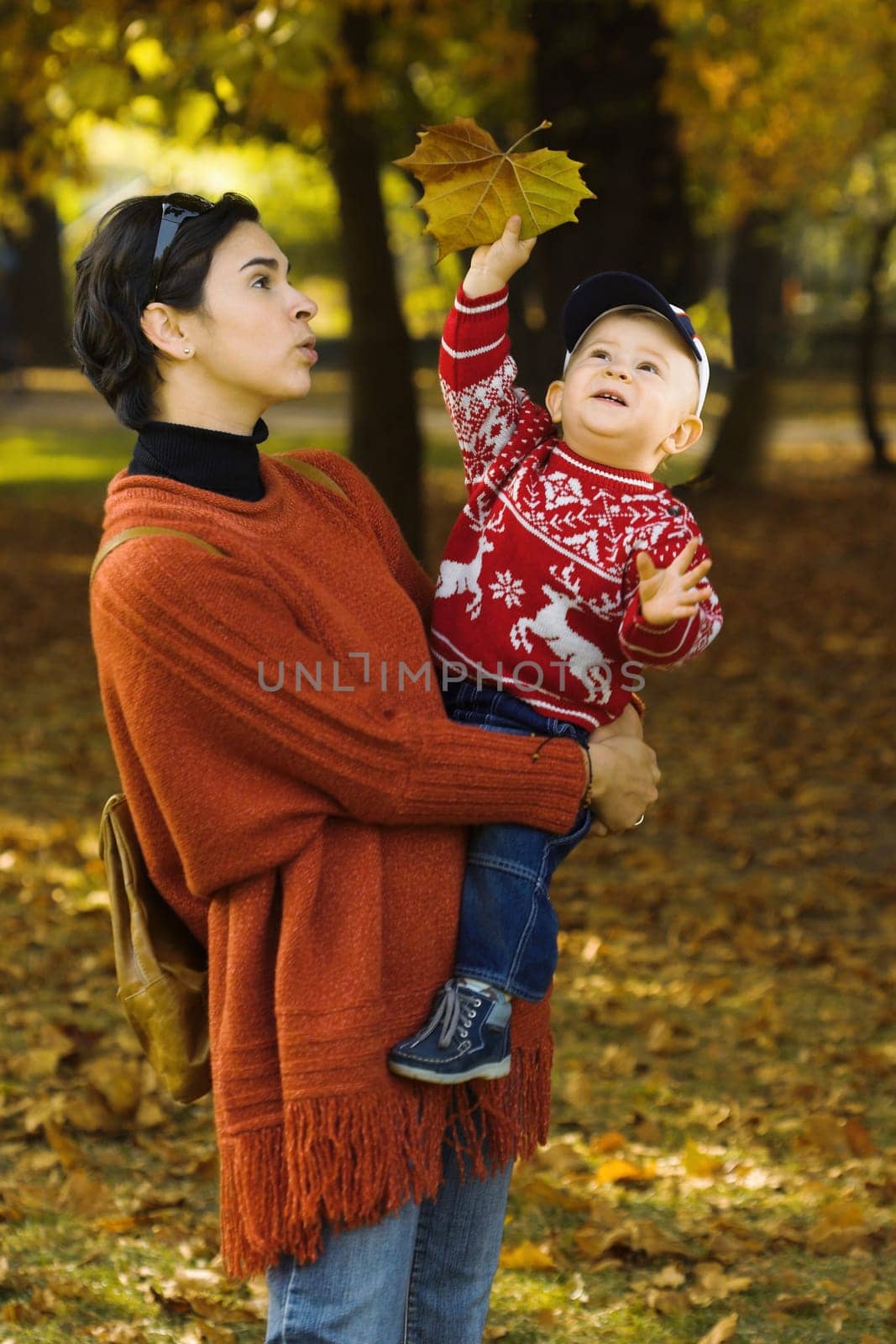 Family in the autumn park