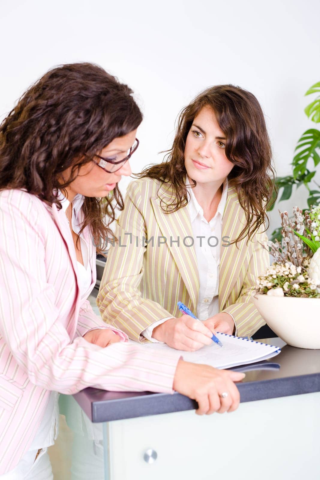 Businesspeople talking