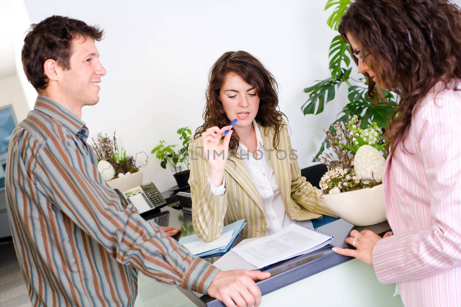 Businesspeople talking
