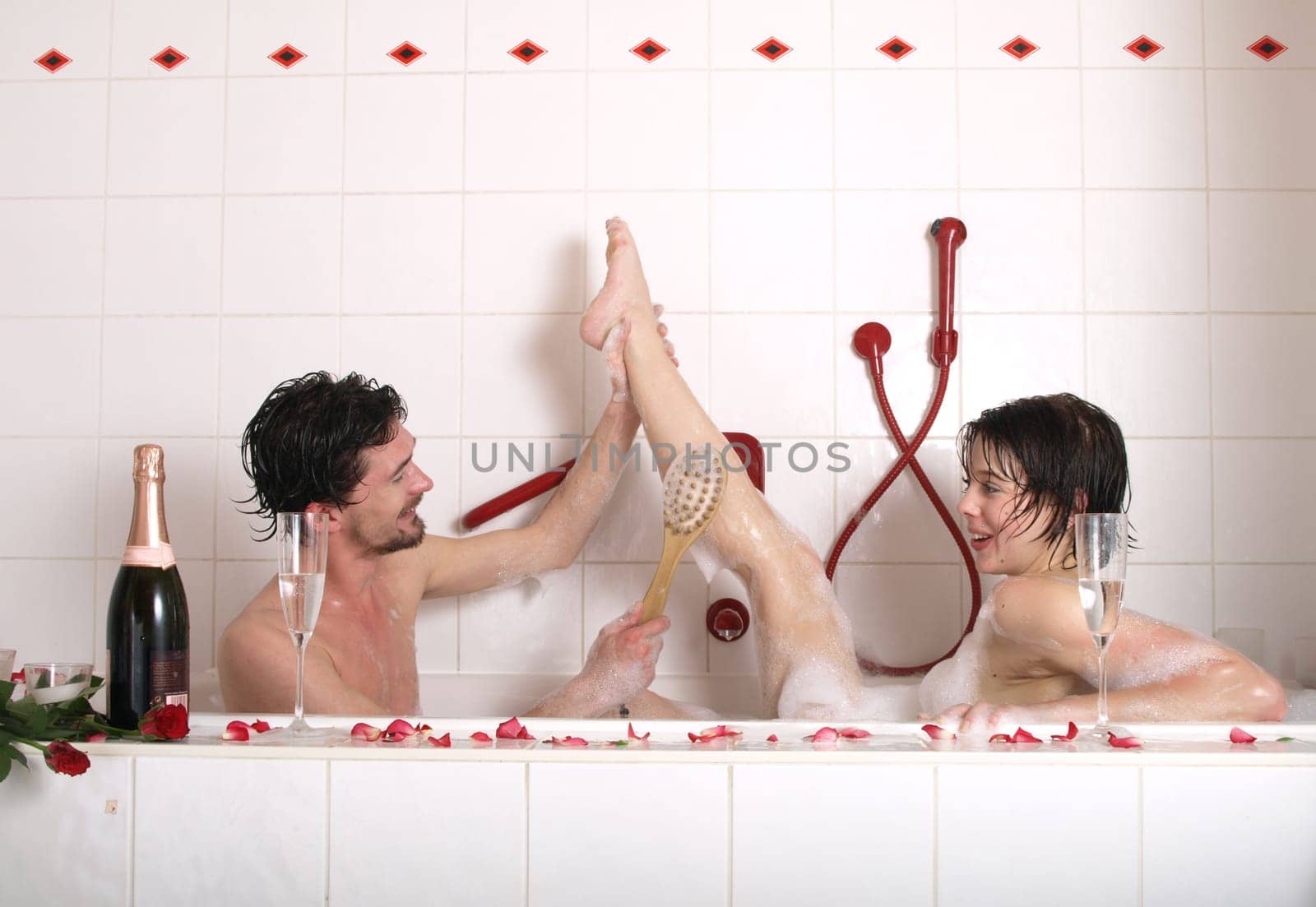 Couple in bathtub