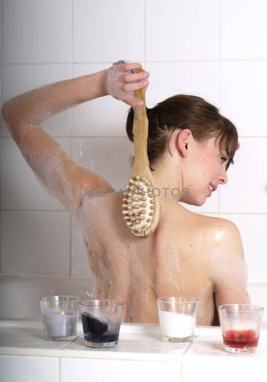Woman in bathroom