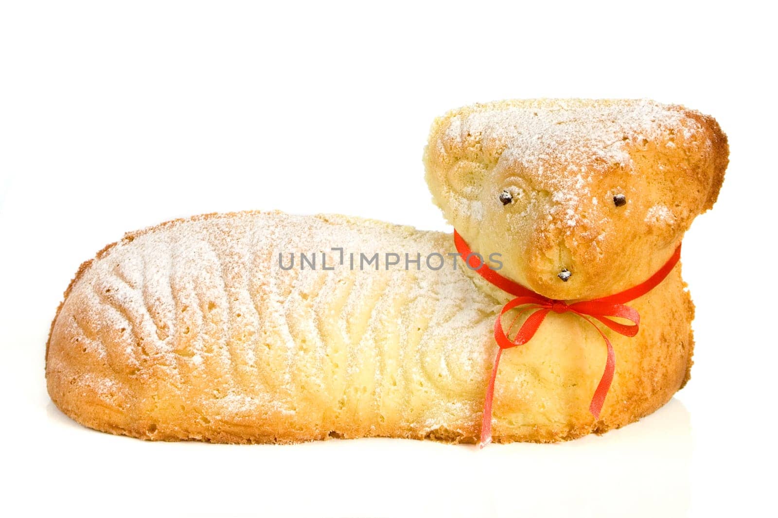 Easter roast sweet ram with ribbon