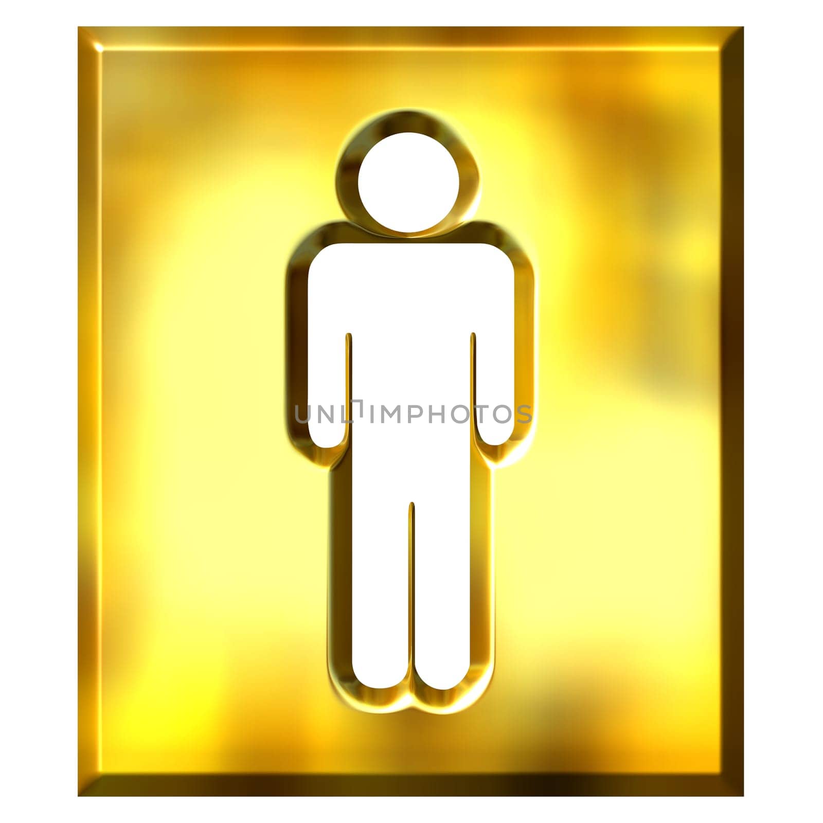 3D Golden Male Sign