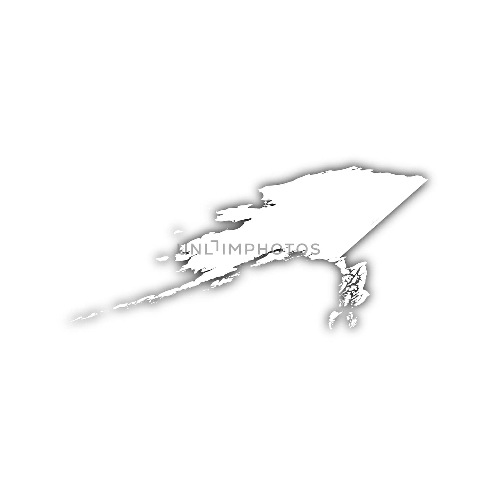 map of alaska with shadow