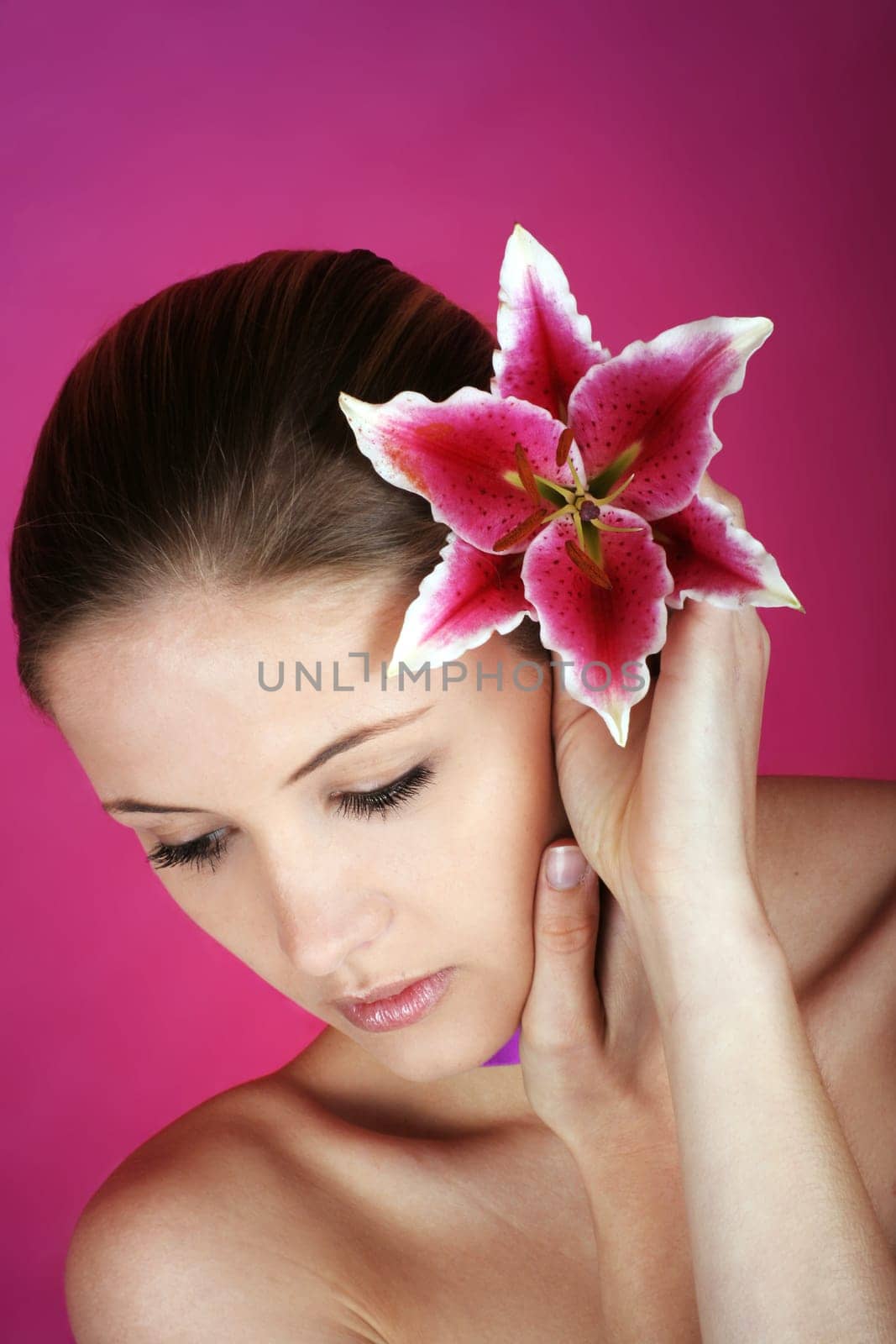 Woman with lily