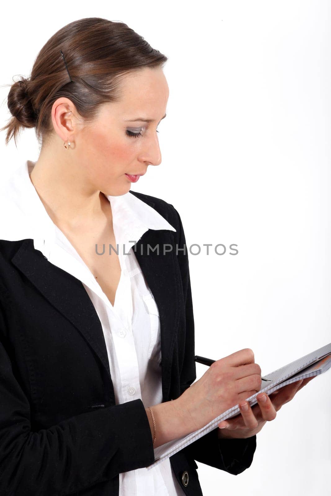 Guest woman taking notes