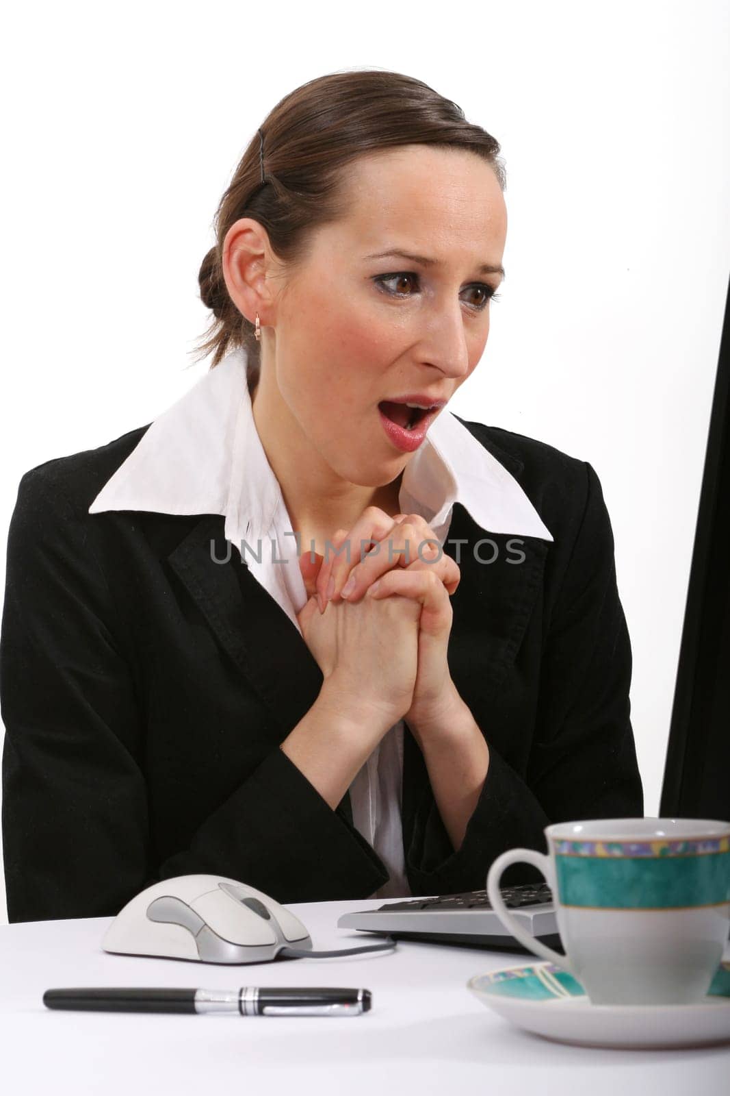 Businesswoman surprised at workplace
