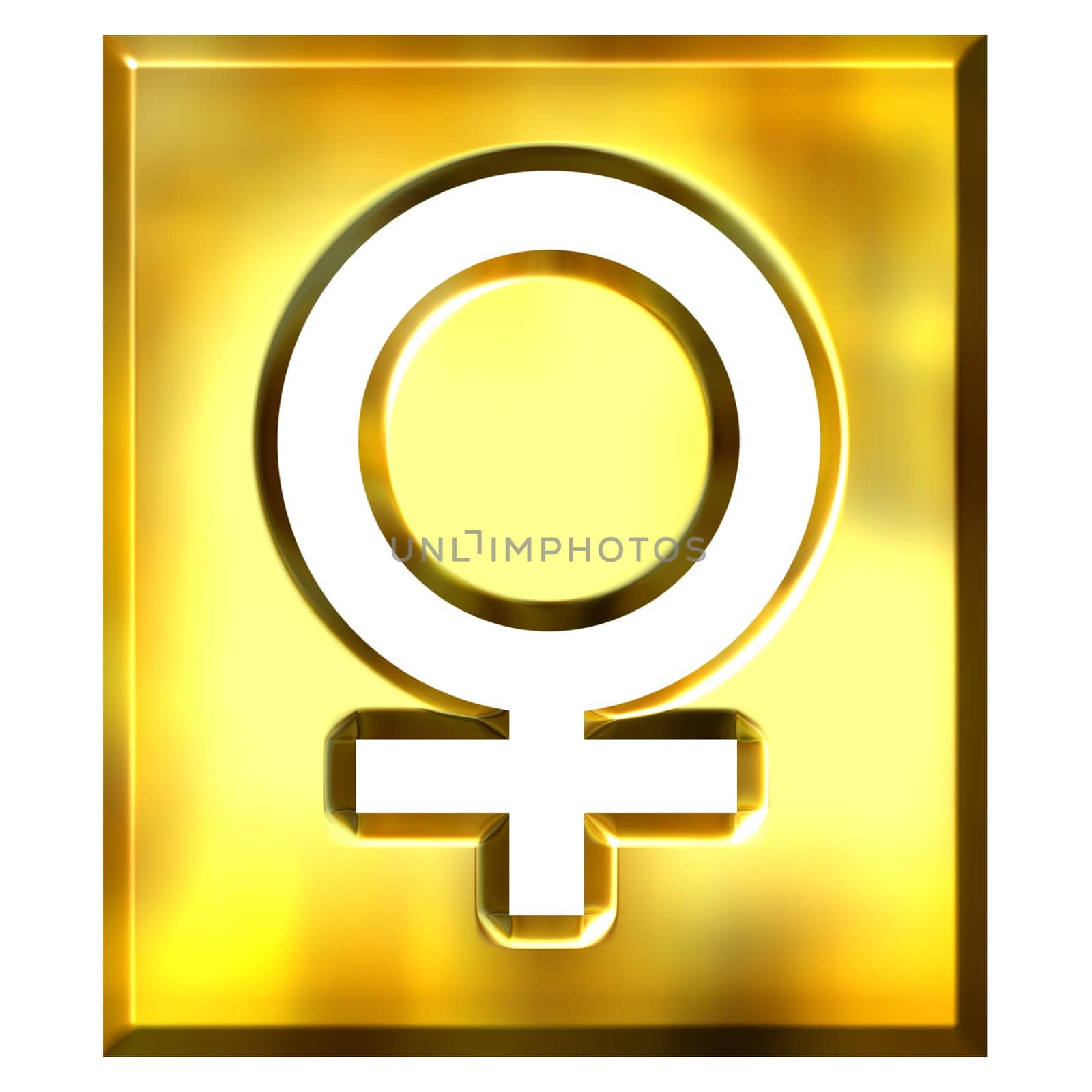 3D Golden Female Symbol Sign