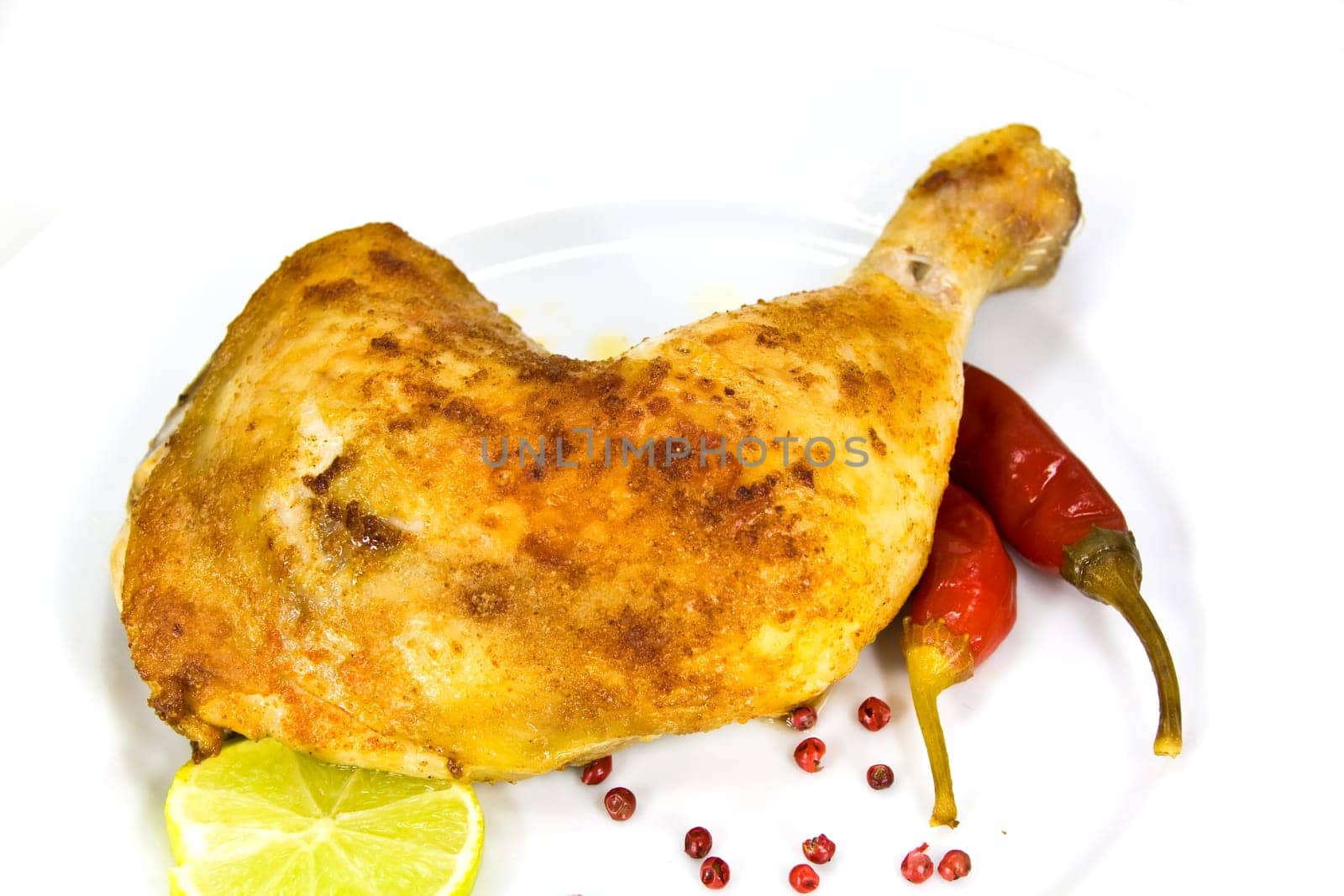 Chicken leg with rocket salad and zw