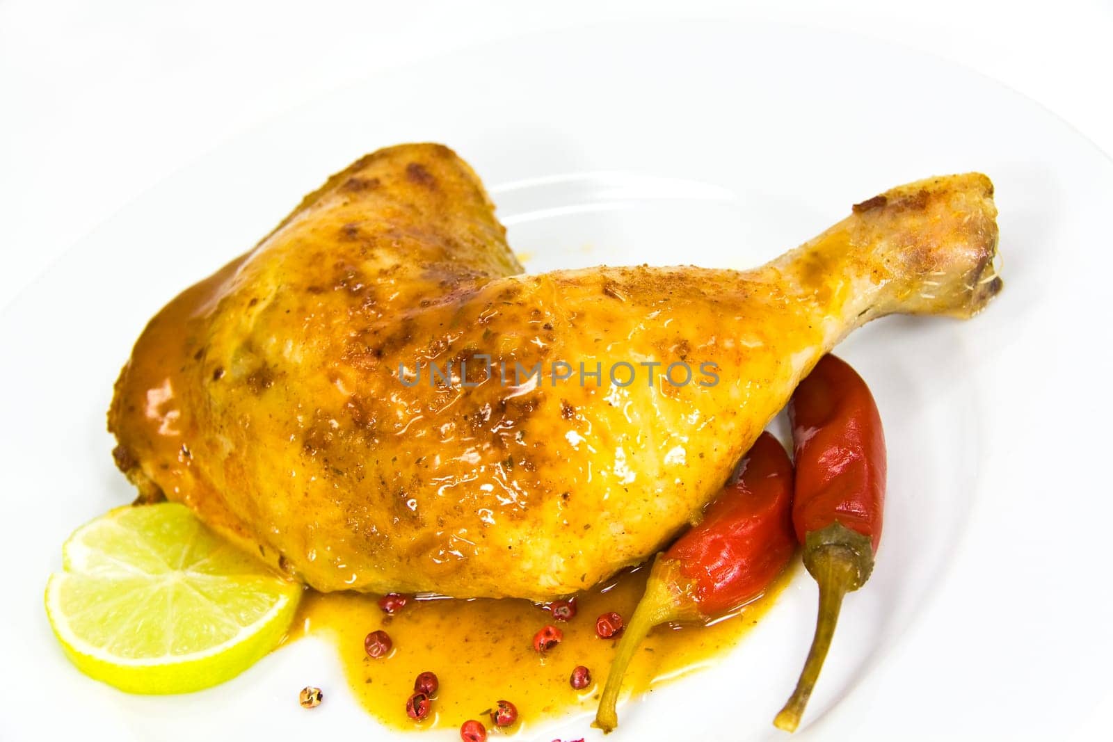 Chicken leg with rocket salad and zw
