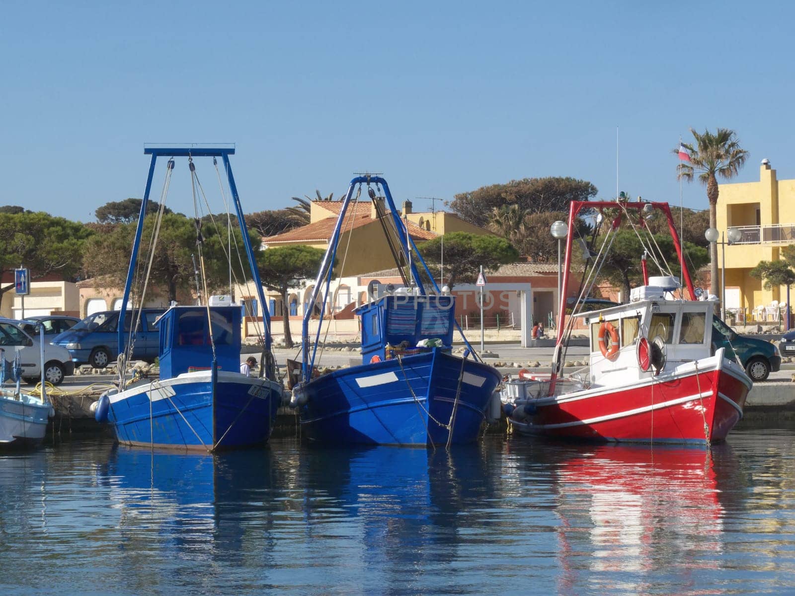 digital image of some fisher boats at Mediterranean habor