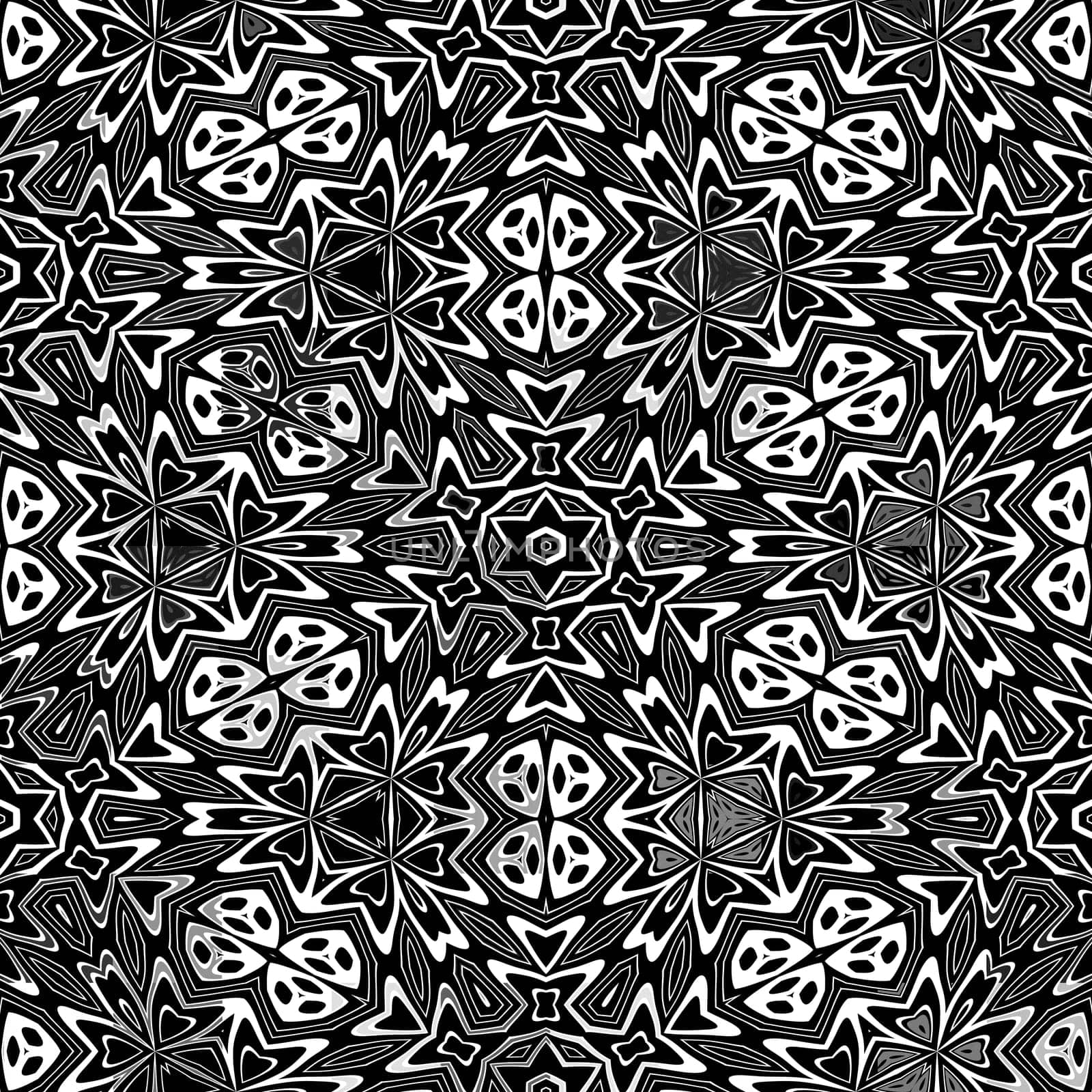 Black and white flower pattern