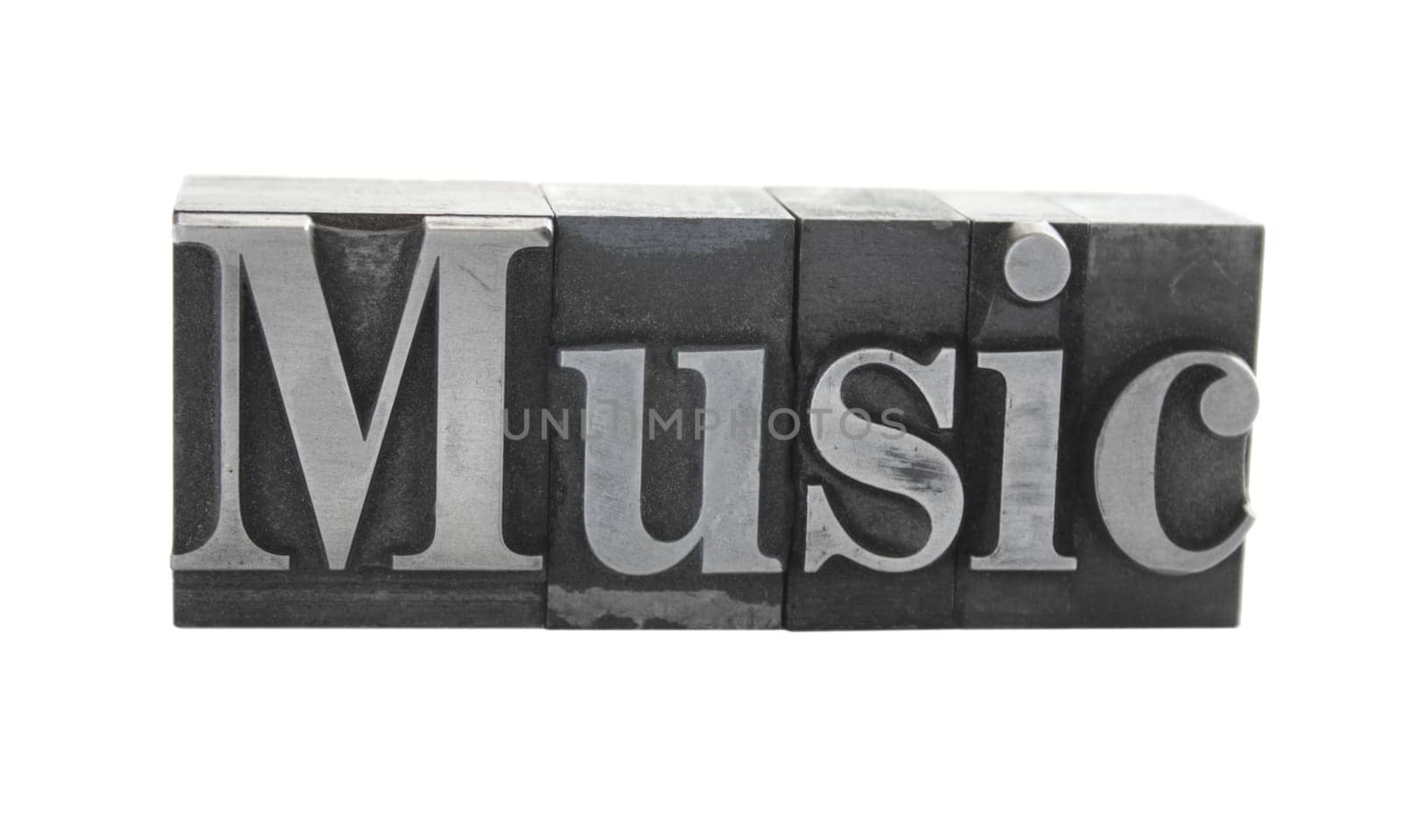 music in old metal type