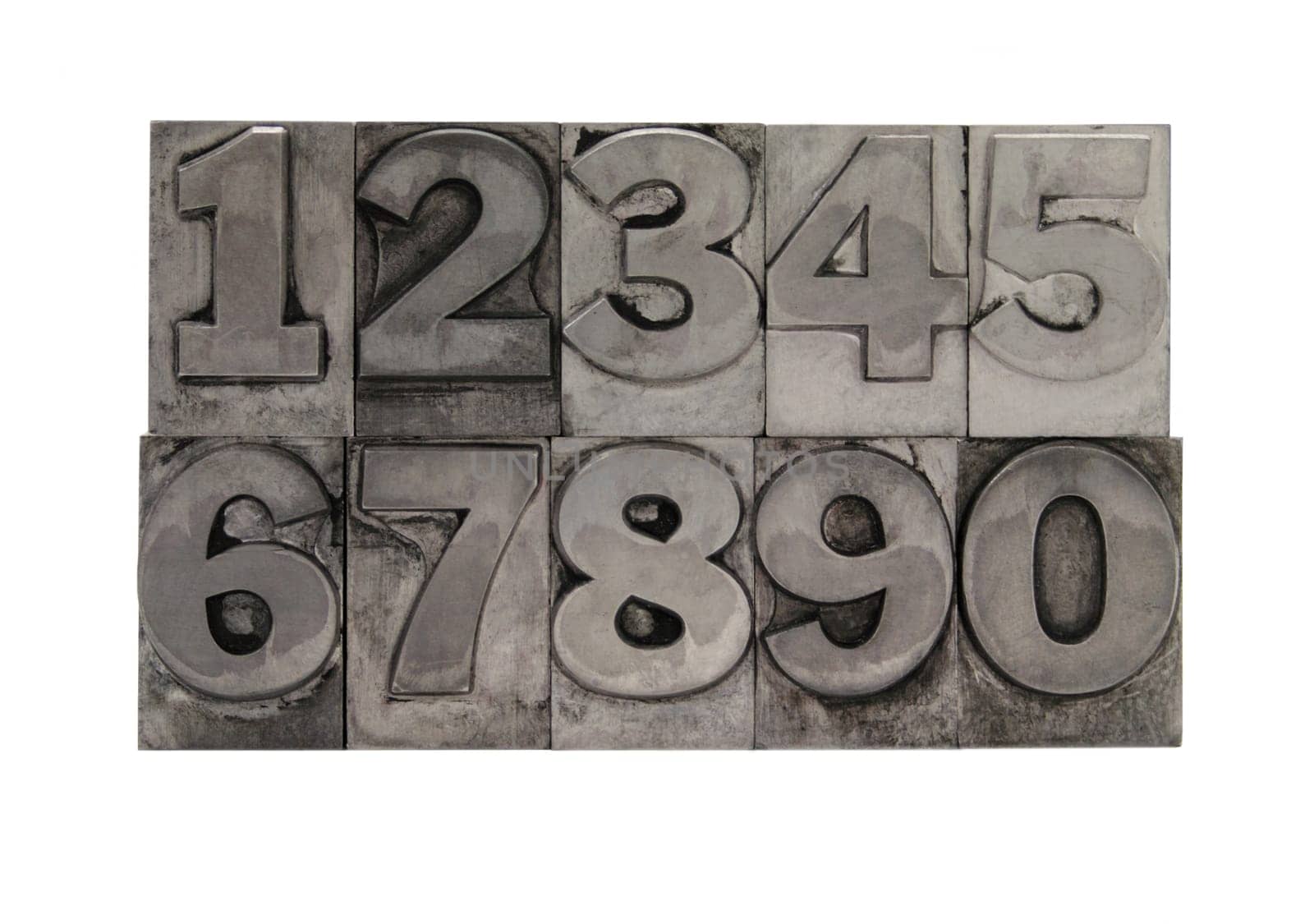 numbers in old metal type