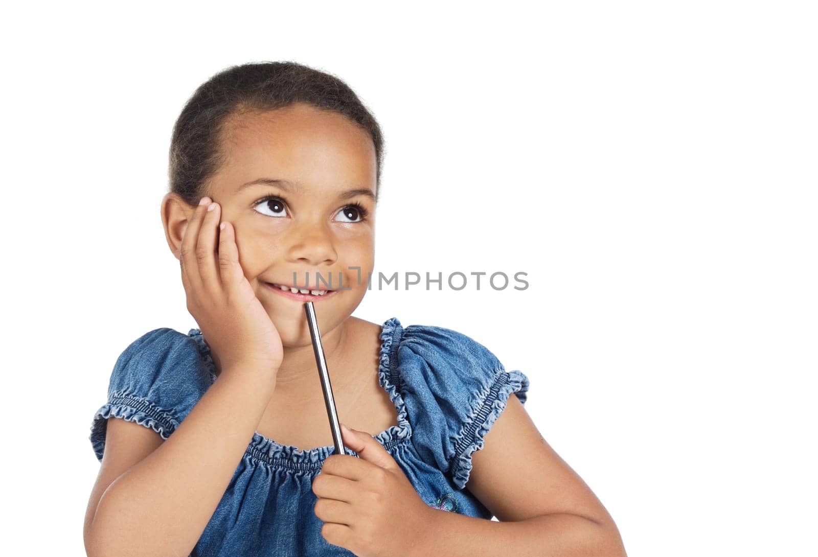 Beautiful girl imagining something