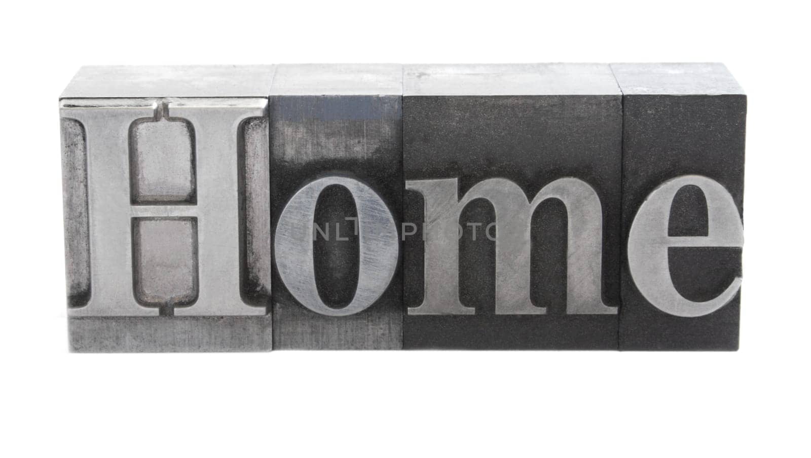 home in old metal type
