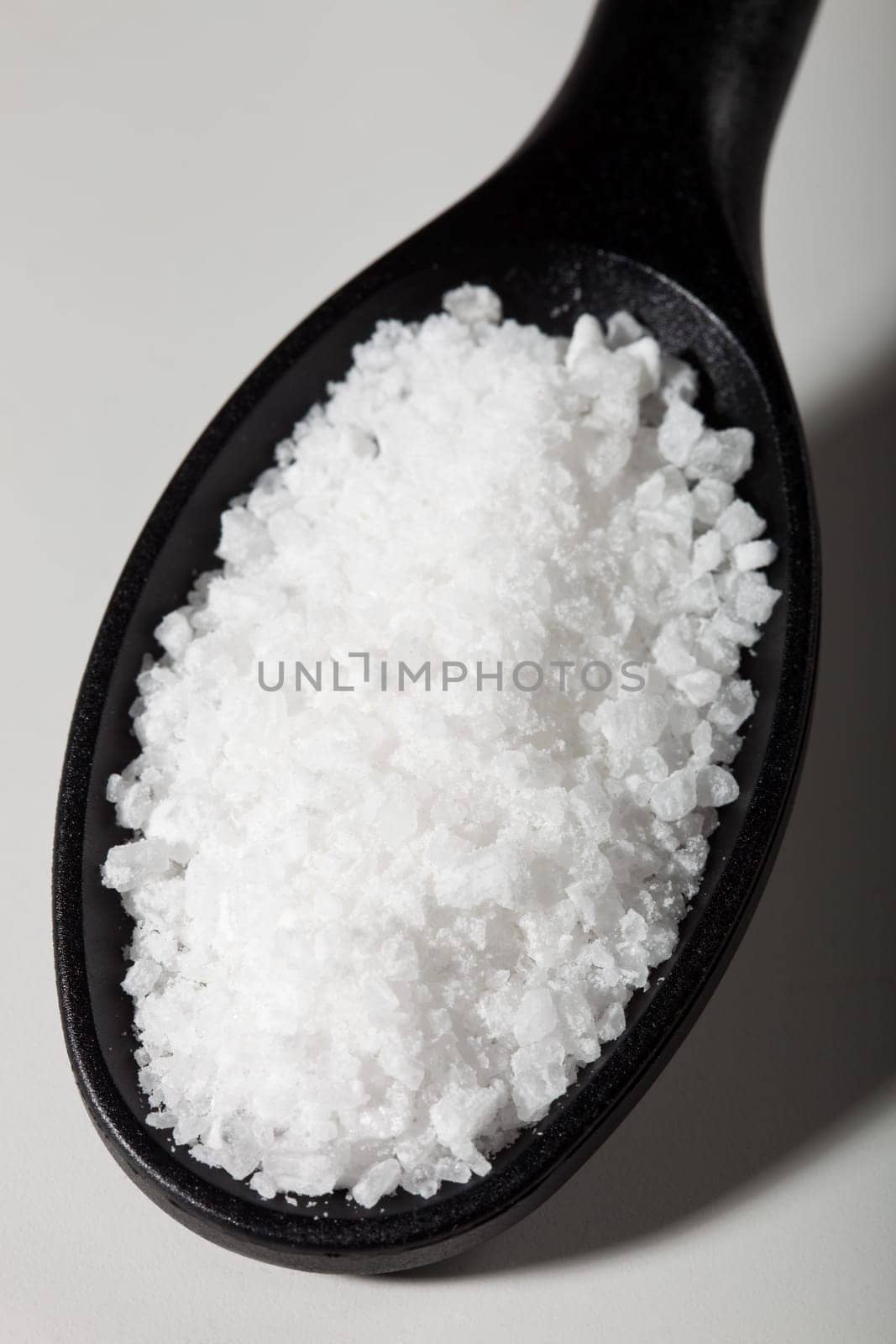 Sea salt on spoon