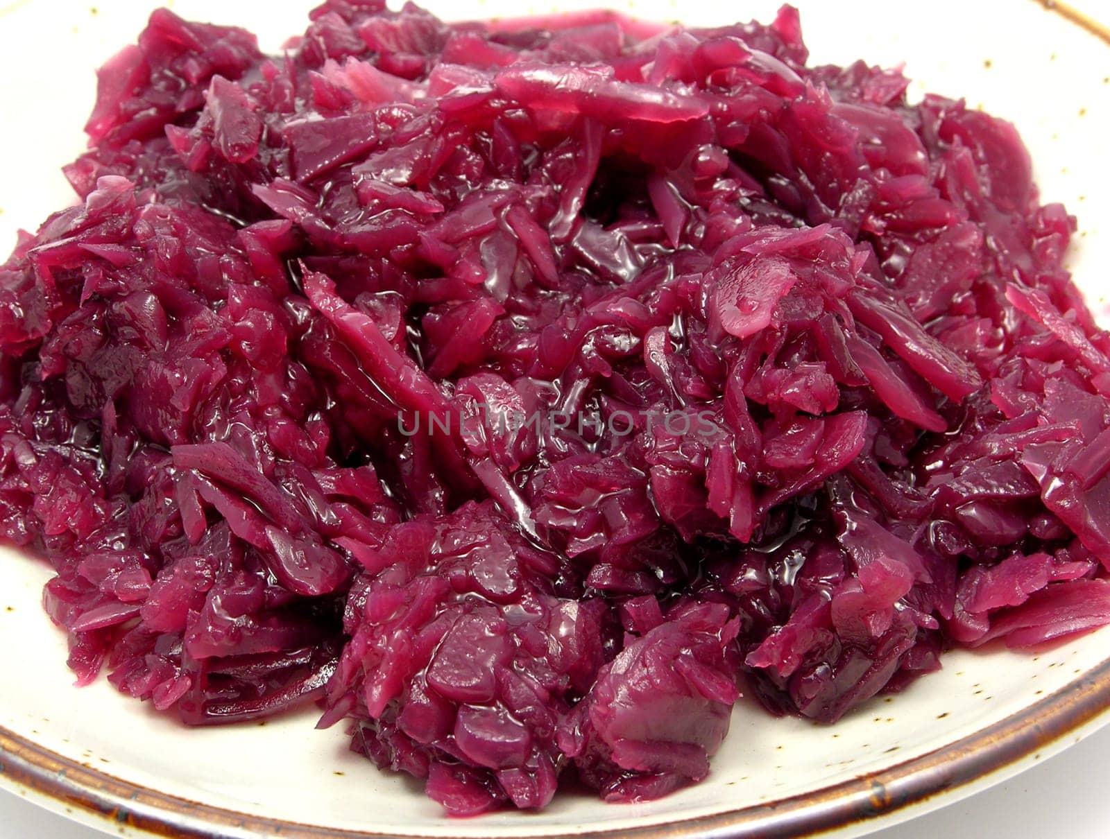 Red cabbage cooked on a plate