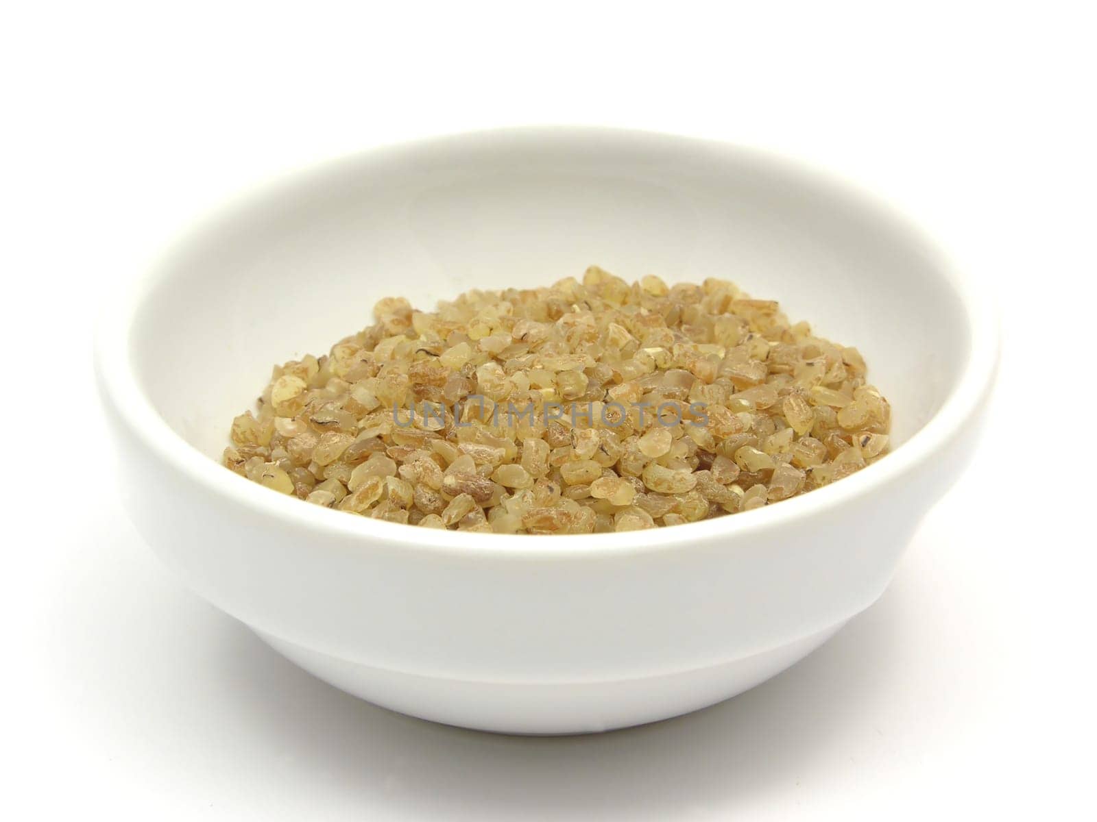 Bulgur in a porcelain bowl