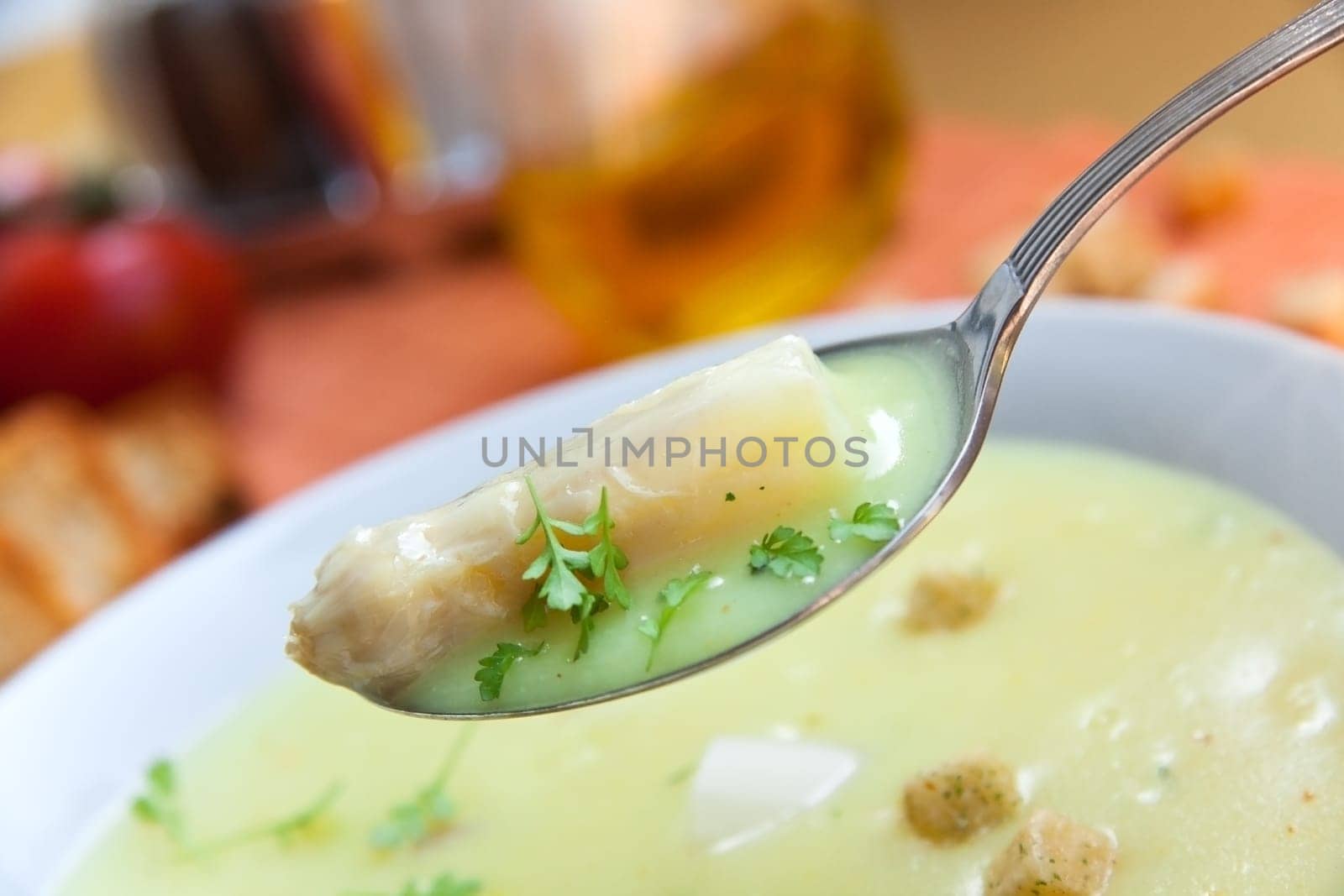 Soup - Asparagus with croutons