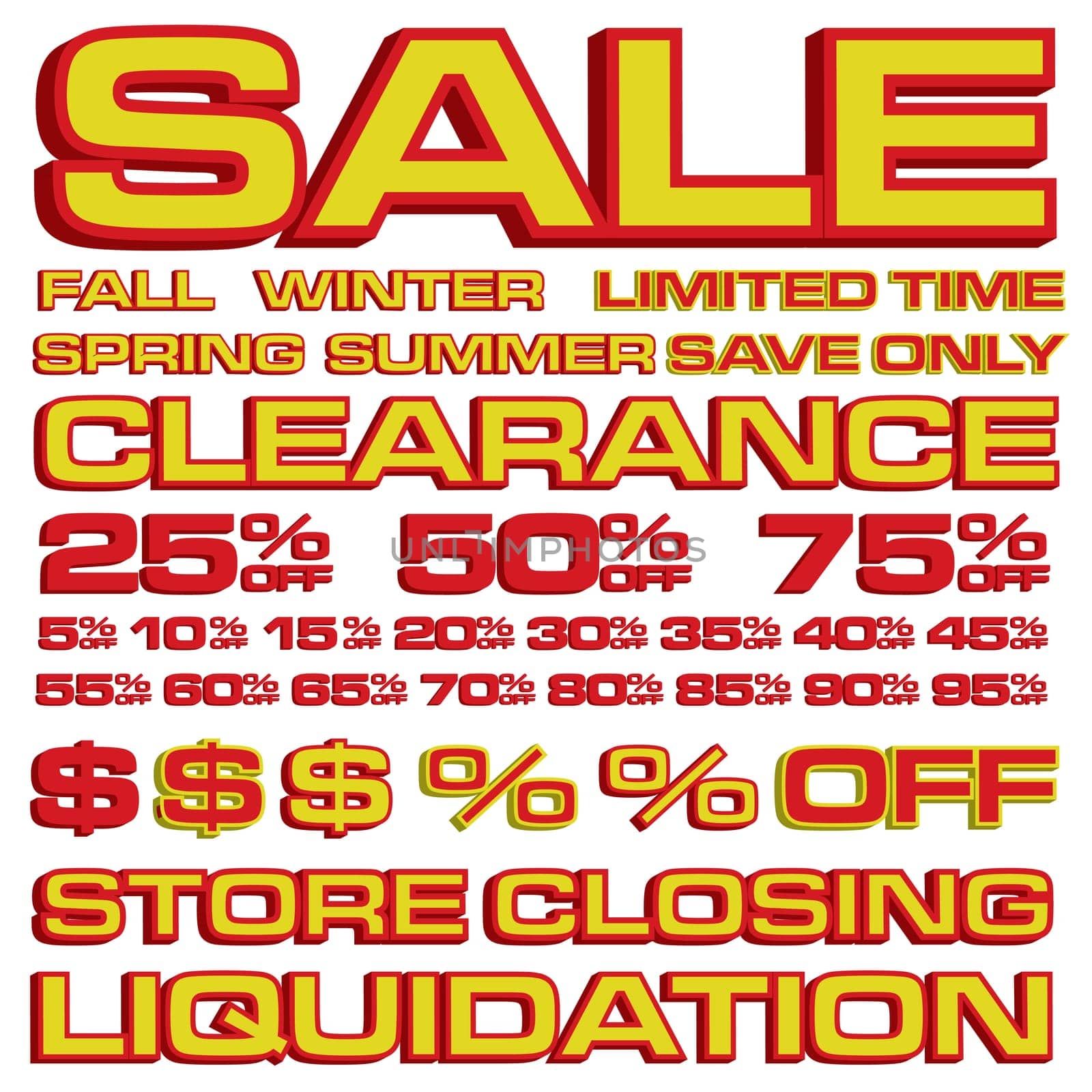 3D Sale Ad Elements