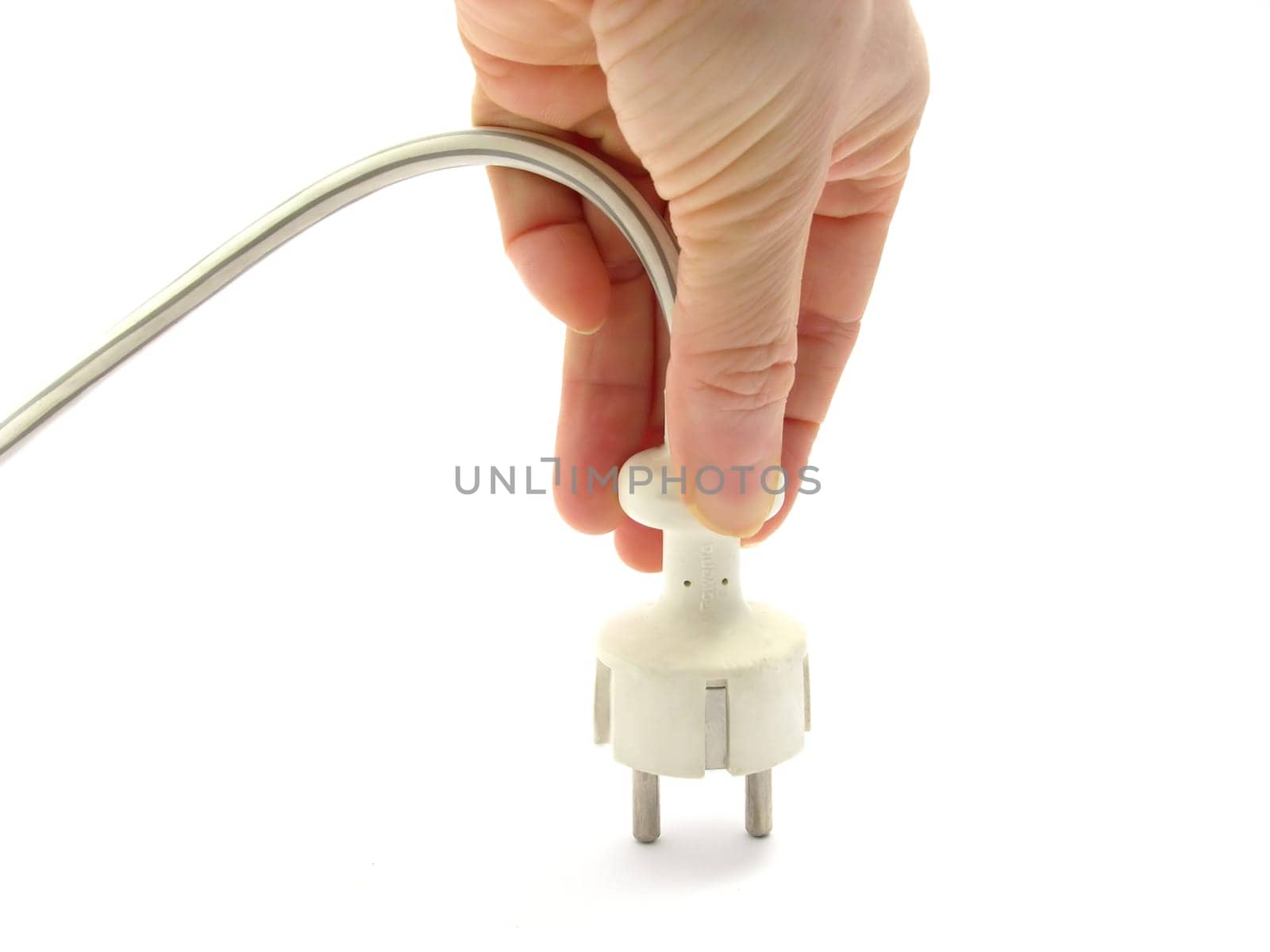 Hand with power plug