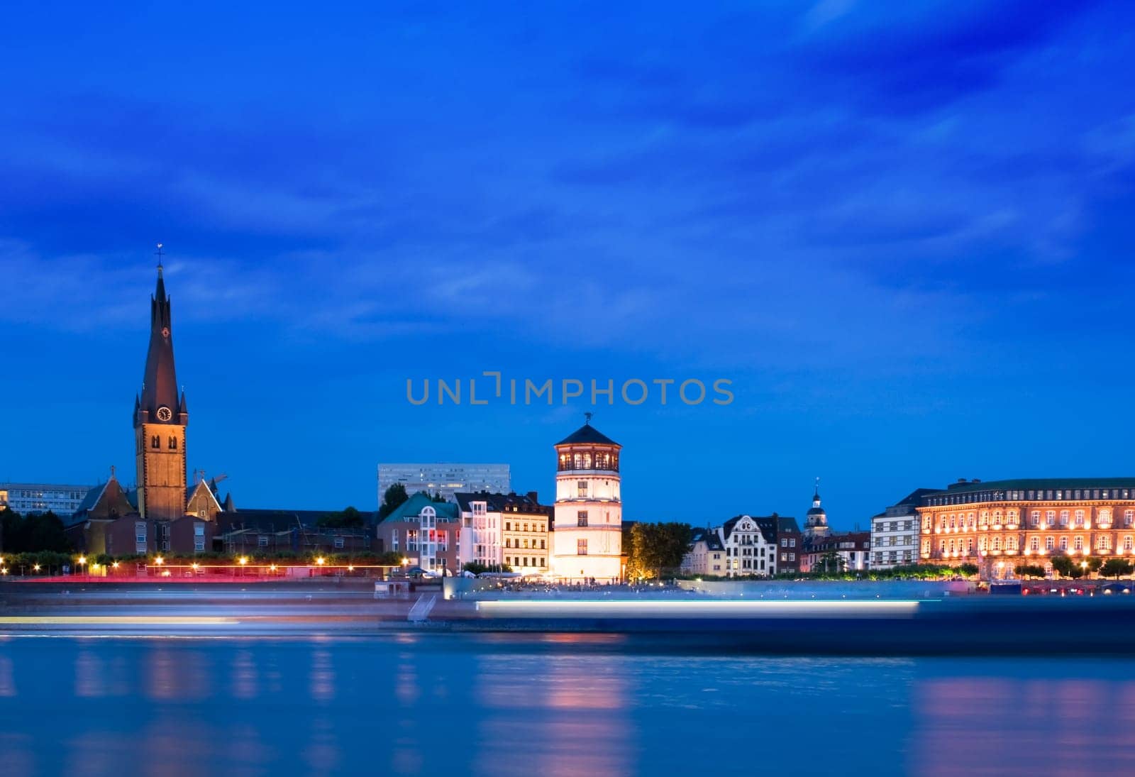 Dusseldorf skyline at the blue hour