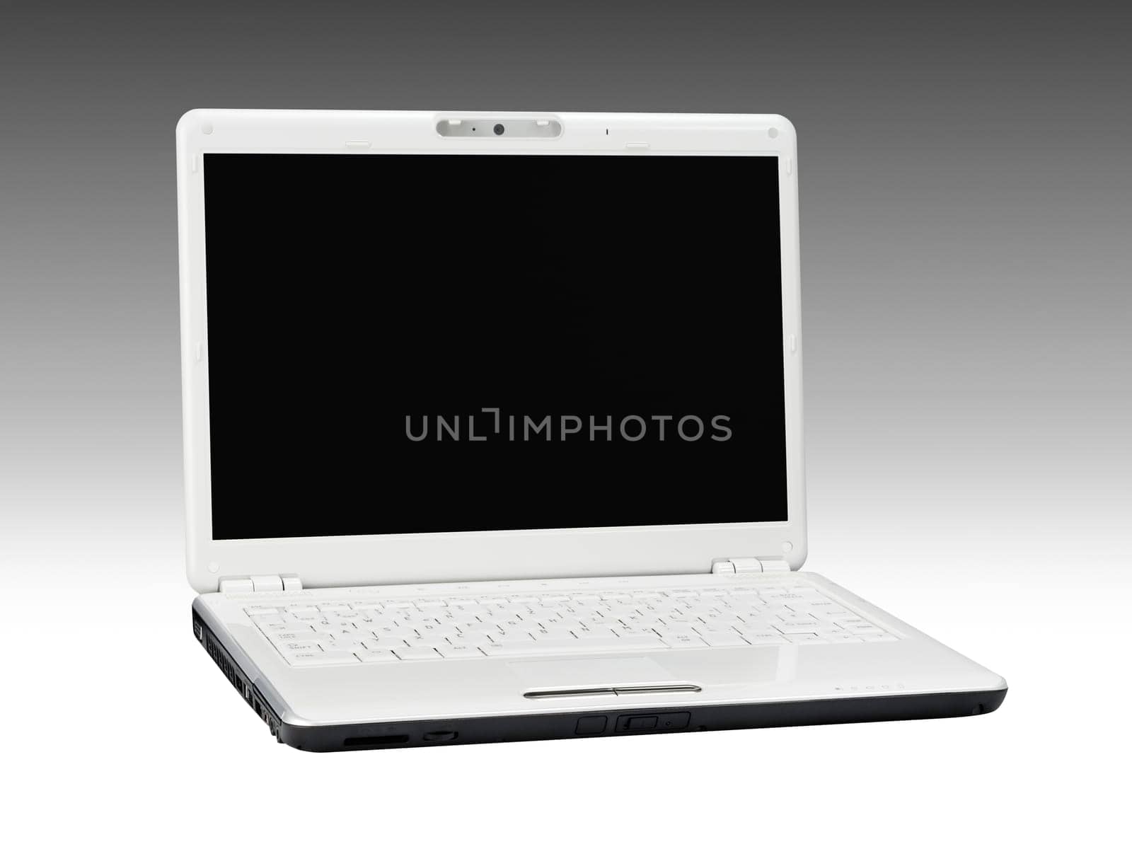 White Laptop on Grey