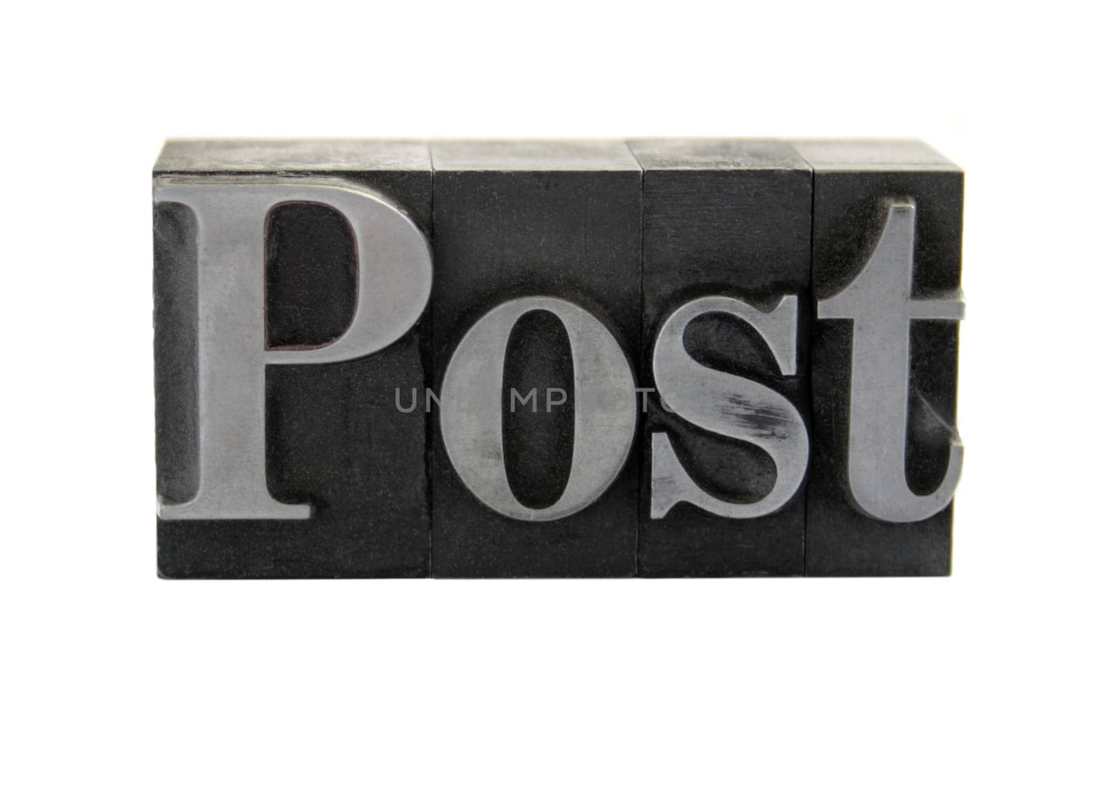 post in old metal type