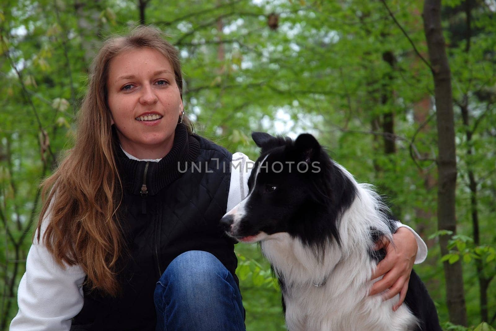 Woman with Border Collie