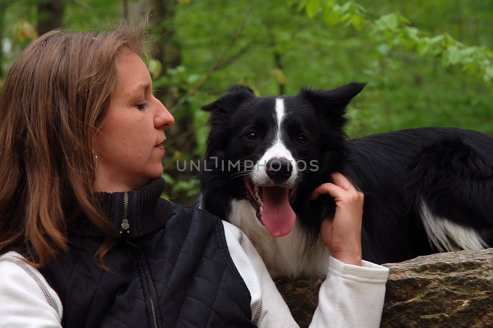 Woman with Border Collie