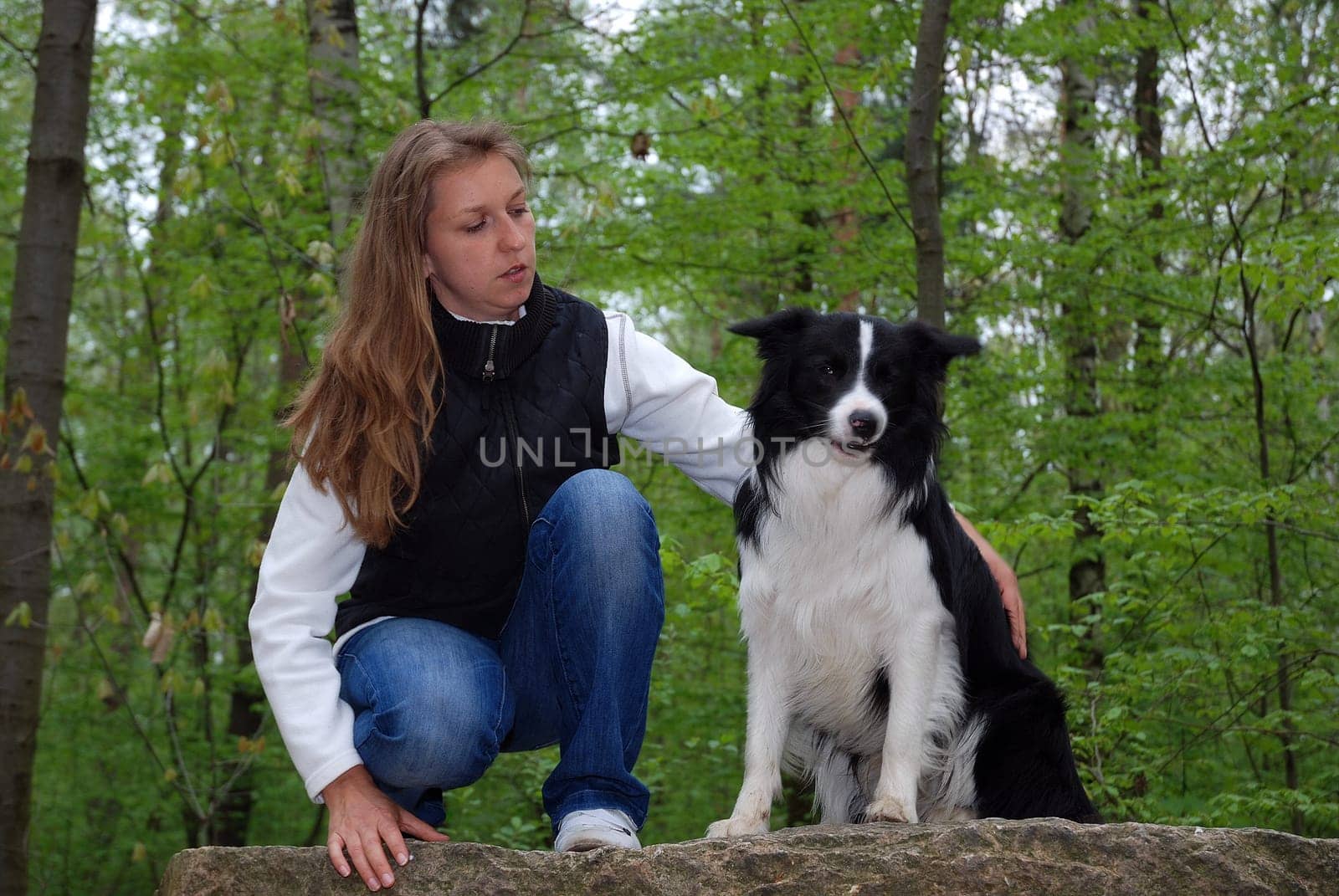Woman with Border Collie