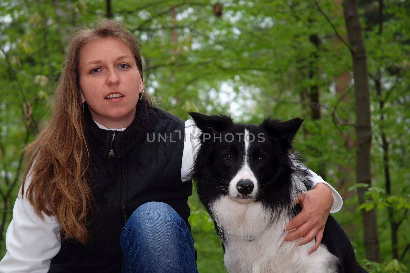 Woman with Border Collie