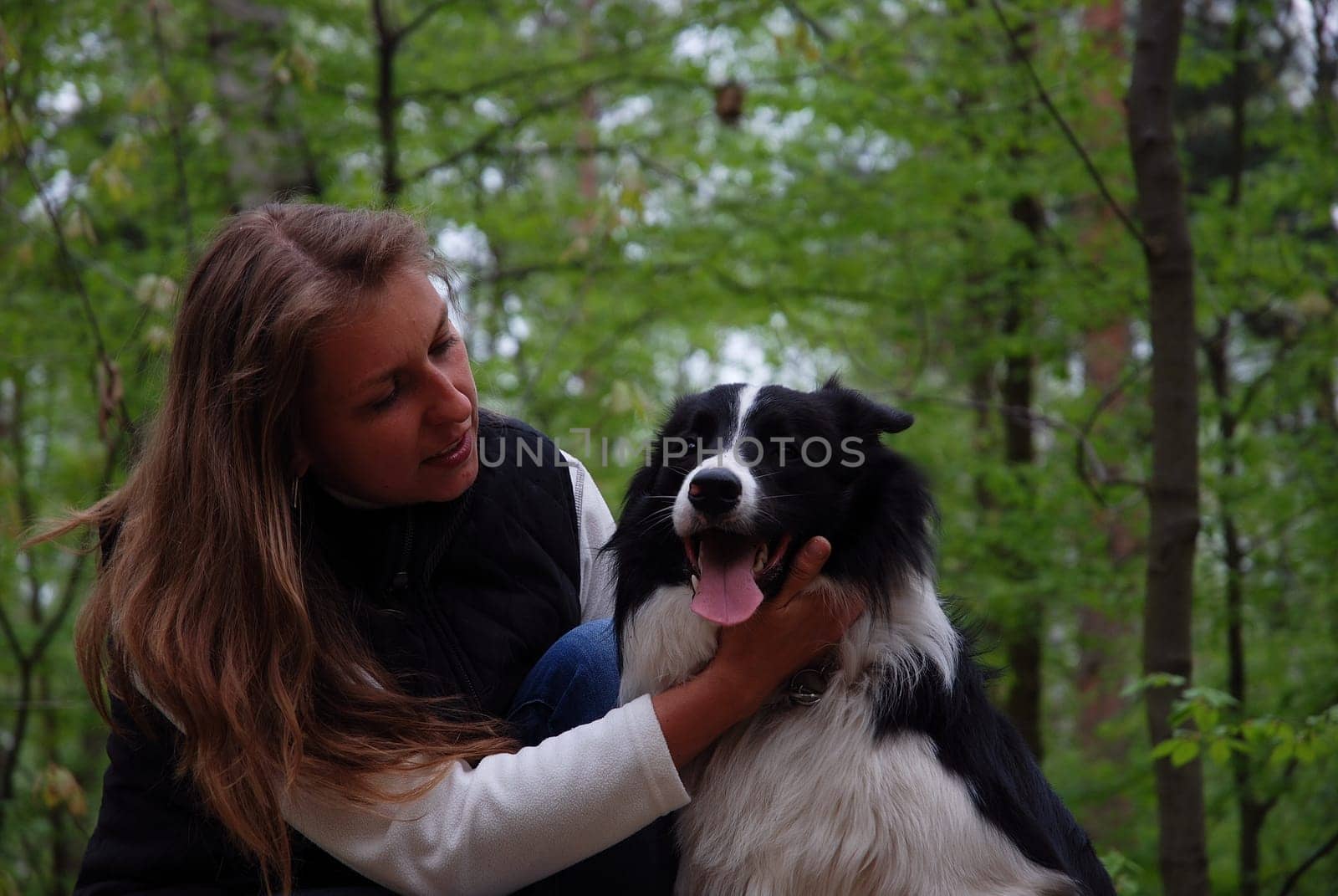 Woman with Border Collie