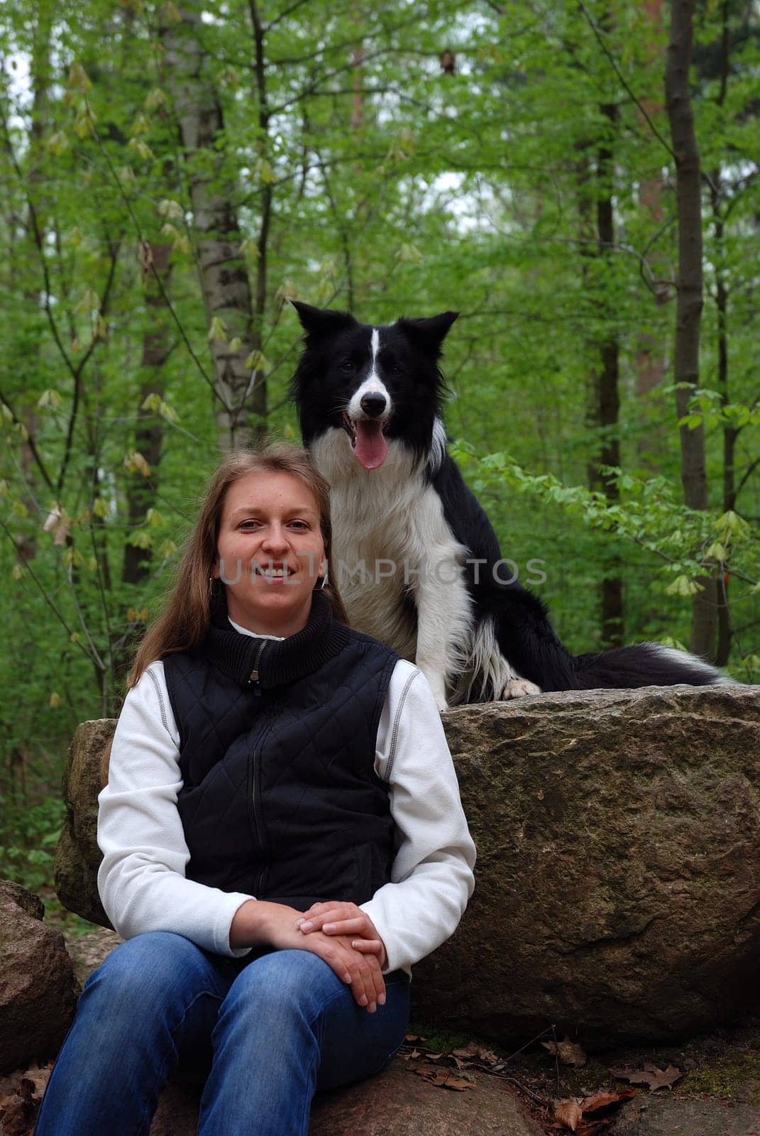 Woman with Border Collie