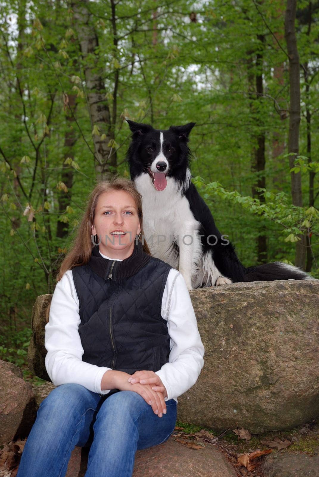 Woman with Border Collie