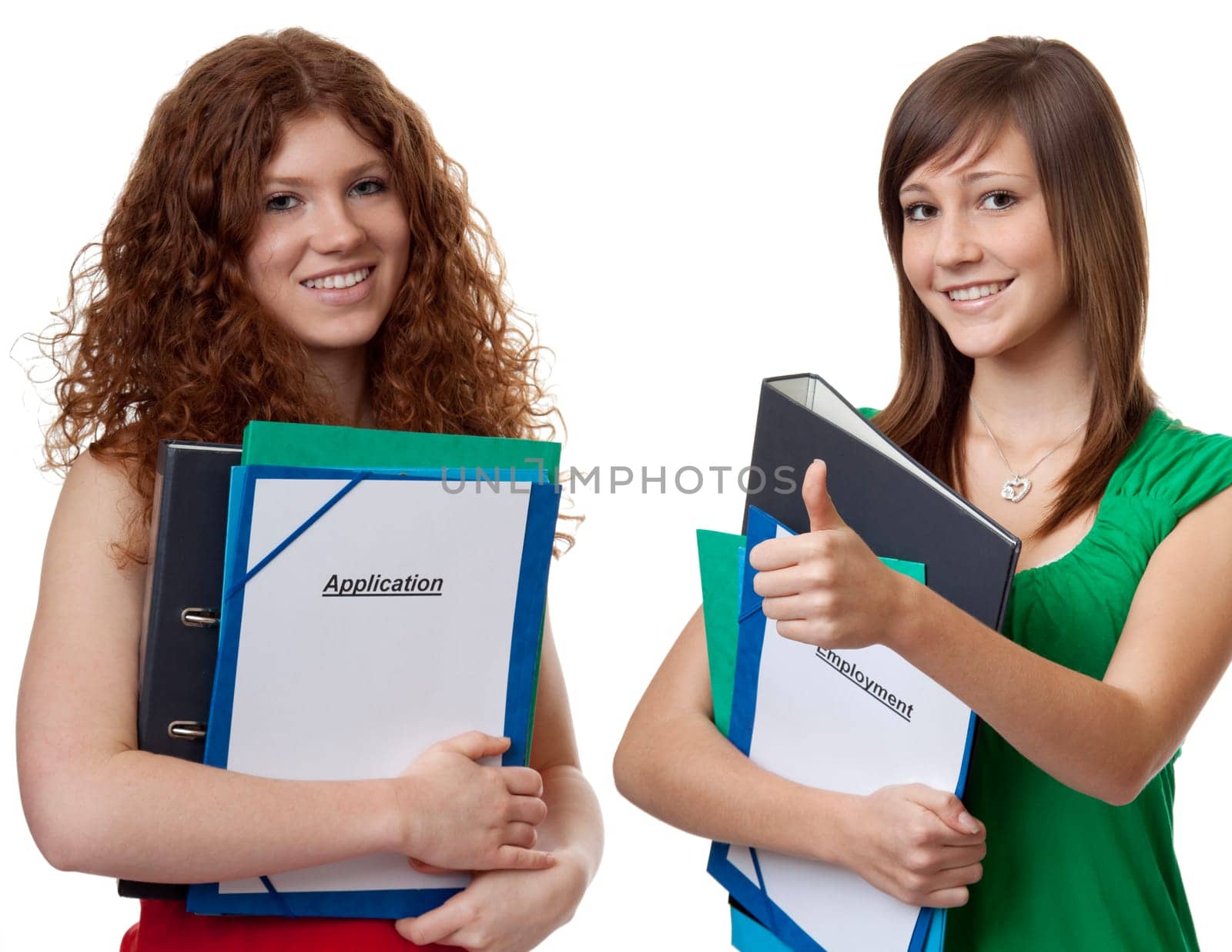 Teenager with application folder